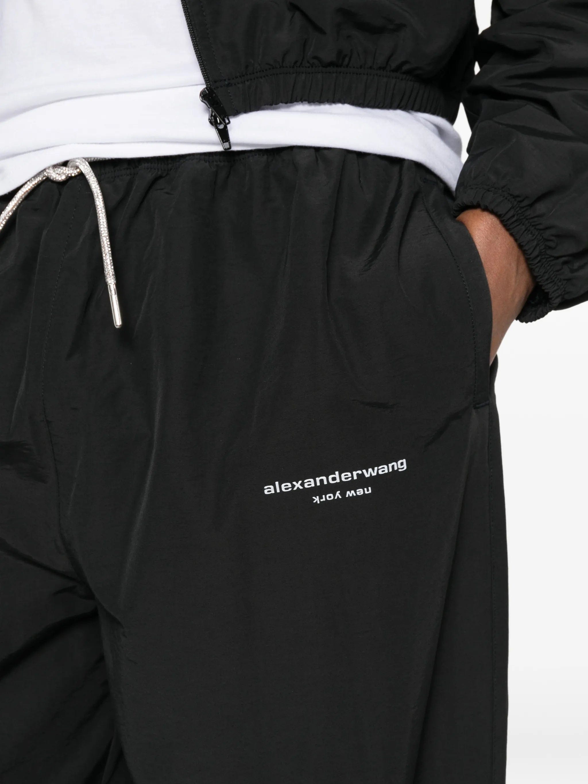 Alexander Wang logo - print track pants