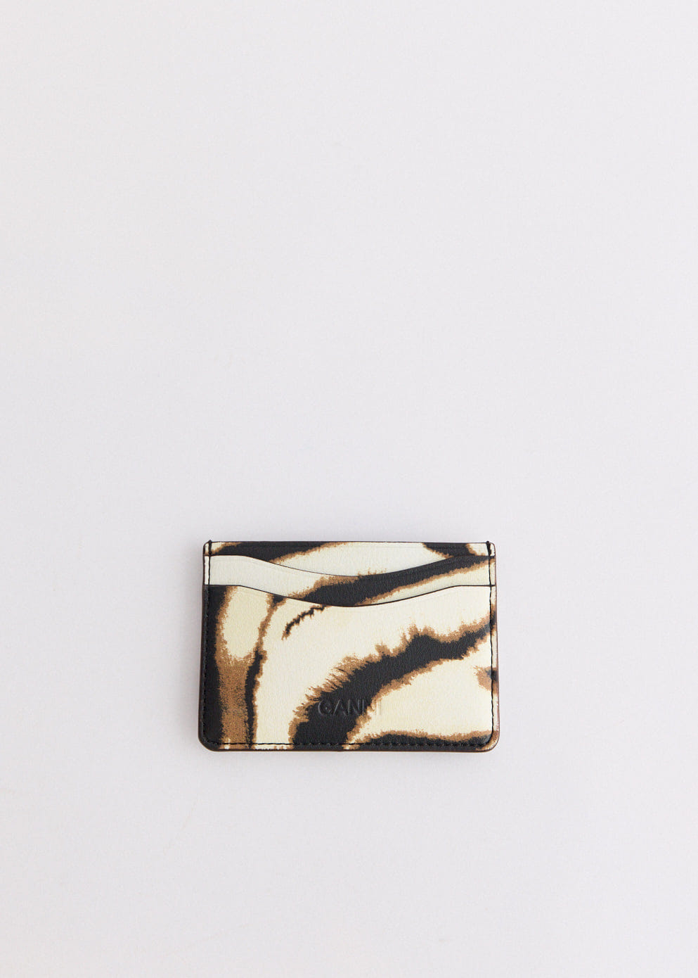 Ganni Bou Card Holder Zebra Print