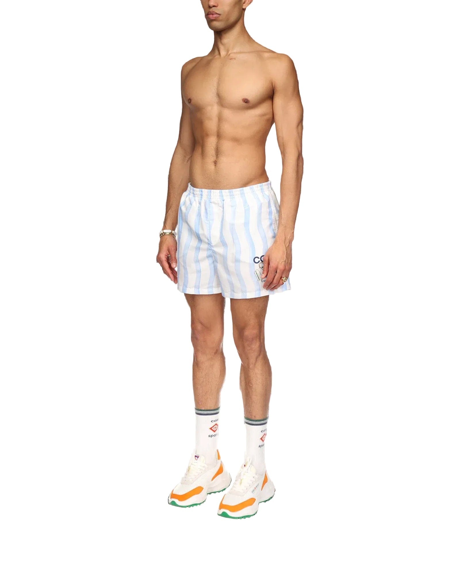 Casablanca Printed Swimshorts Blue Wave Stripe