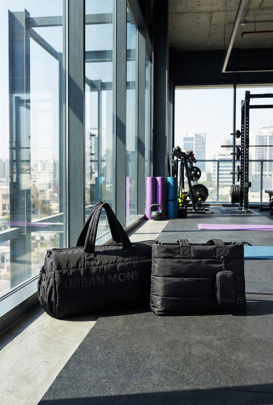 Urban Monkey® Pack of 2 Puffer bags // Black On Black