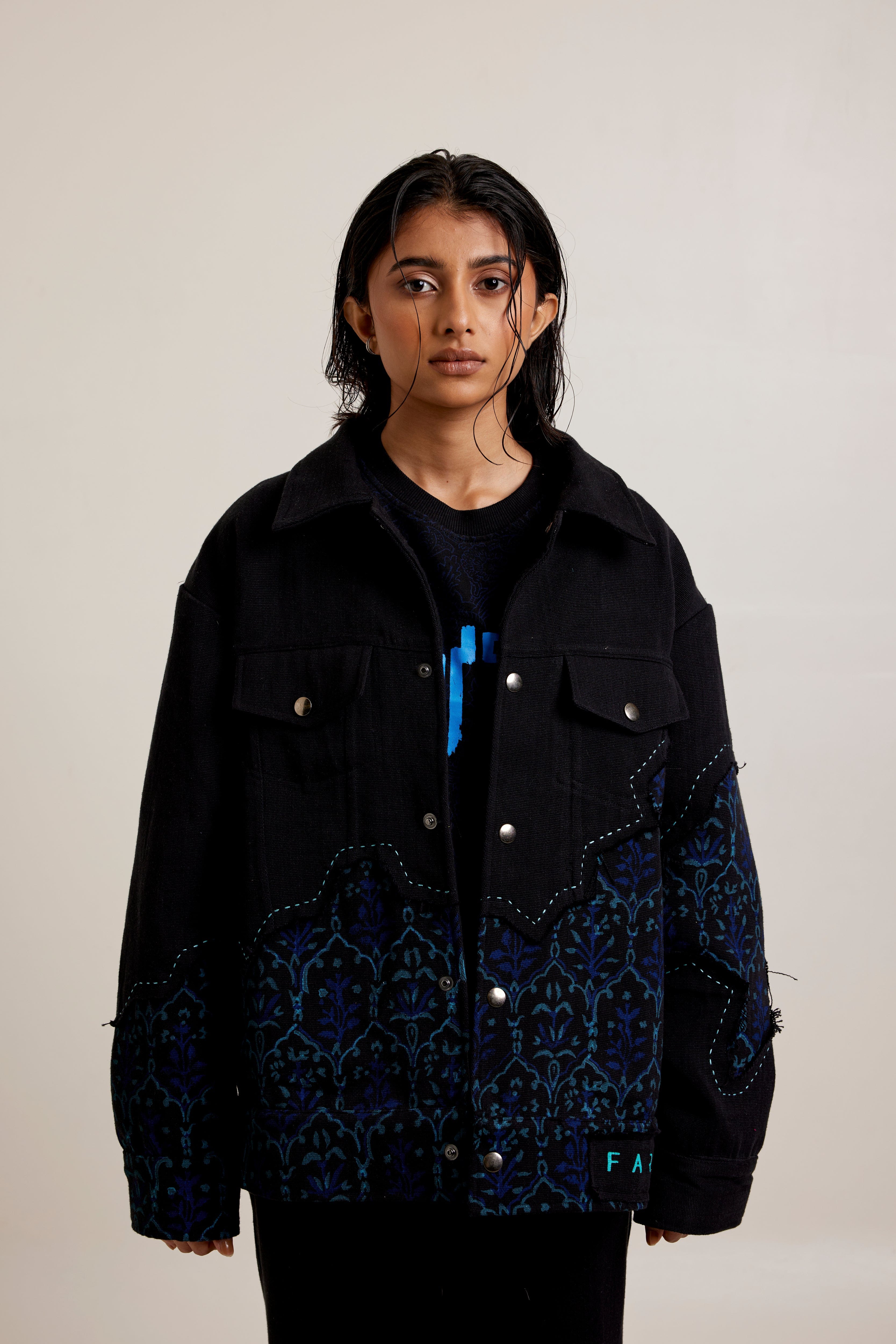 Handmade Black Khadi Handwoven - Jacket 2.0