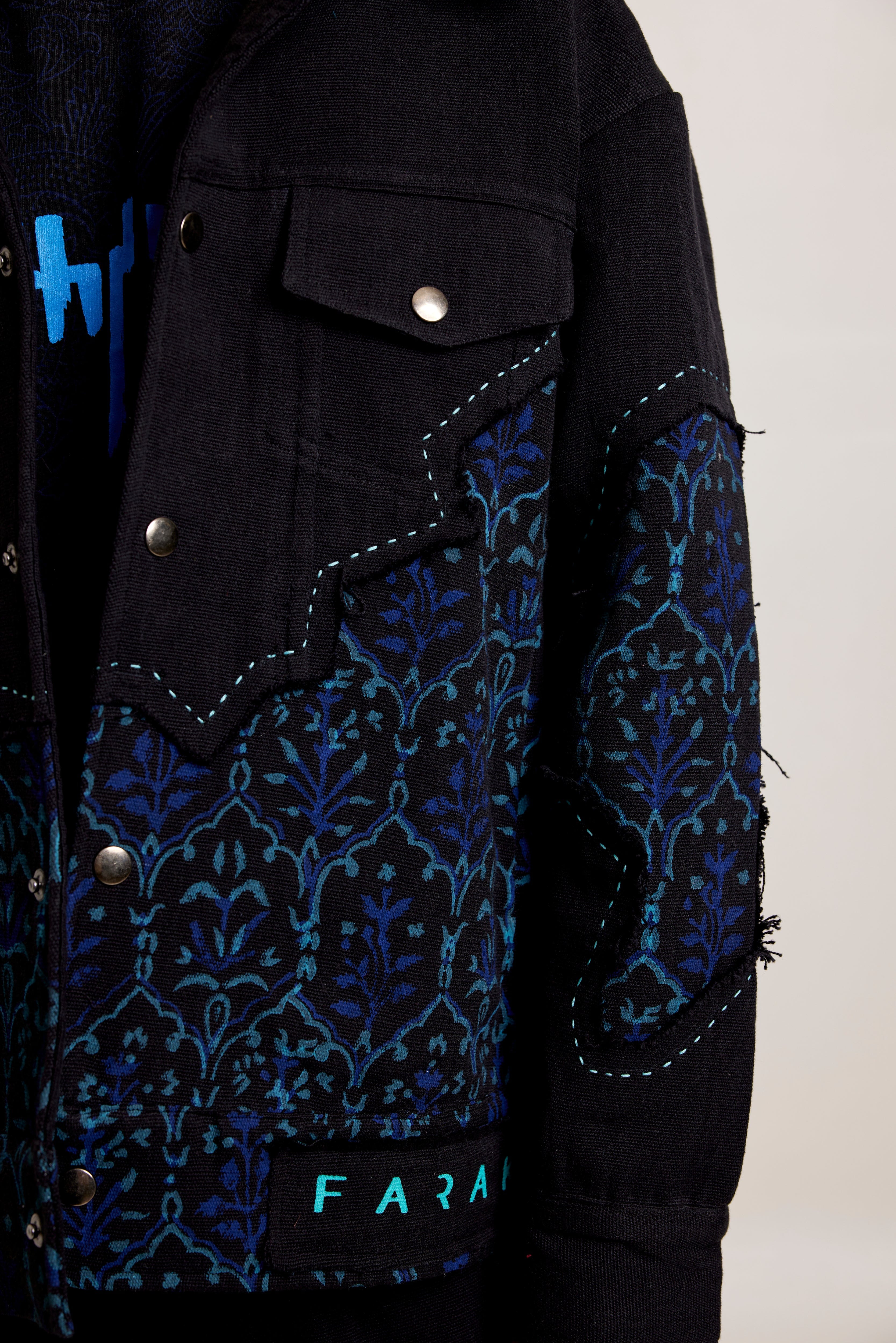 Handmade Black Khadi Handwoven - Jacket 2.0