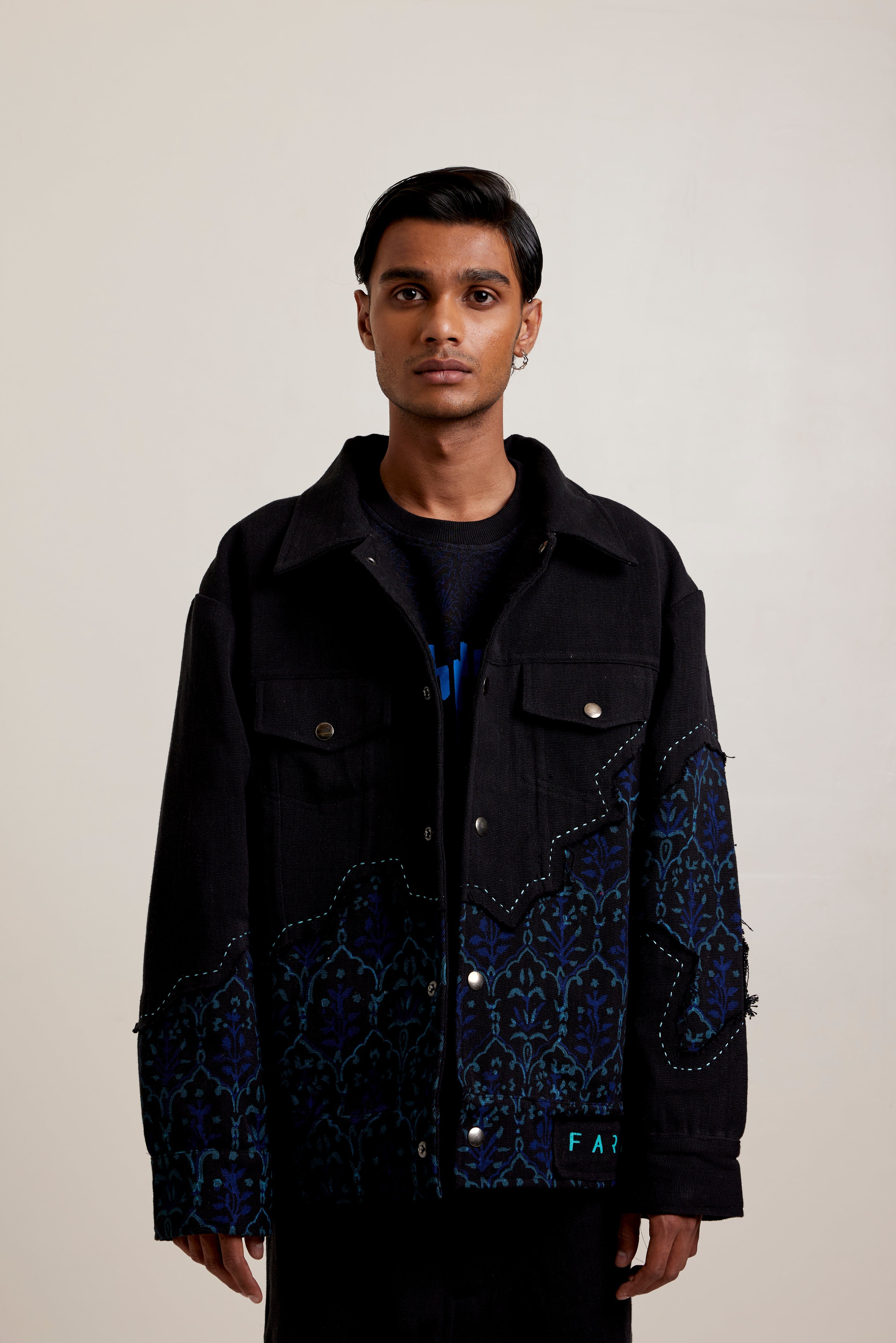 Handmade Black Khadi Handwoven - Jacket 2.0