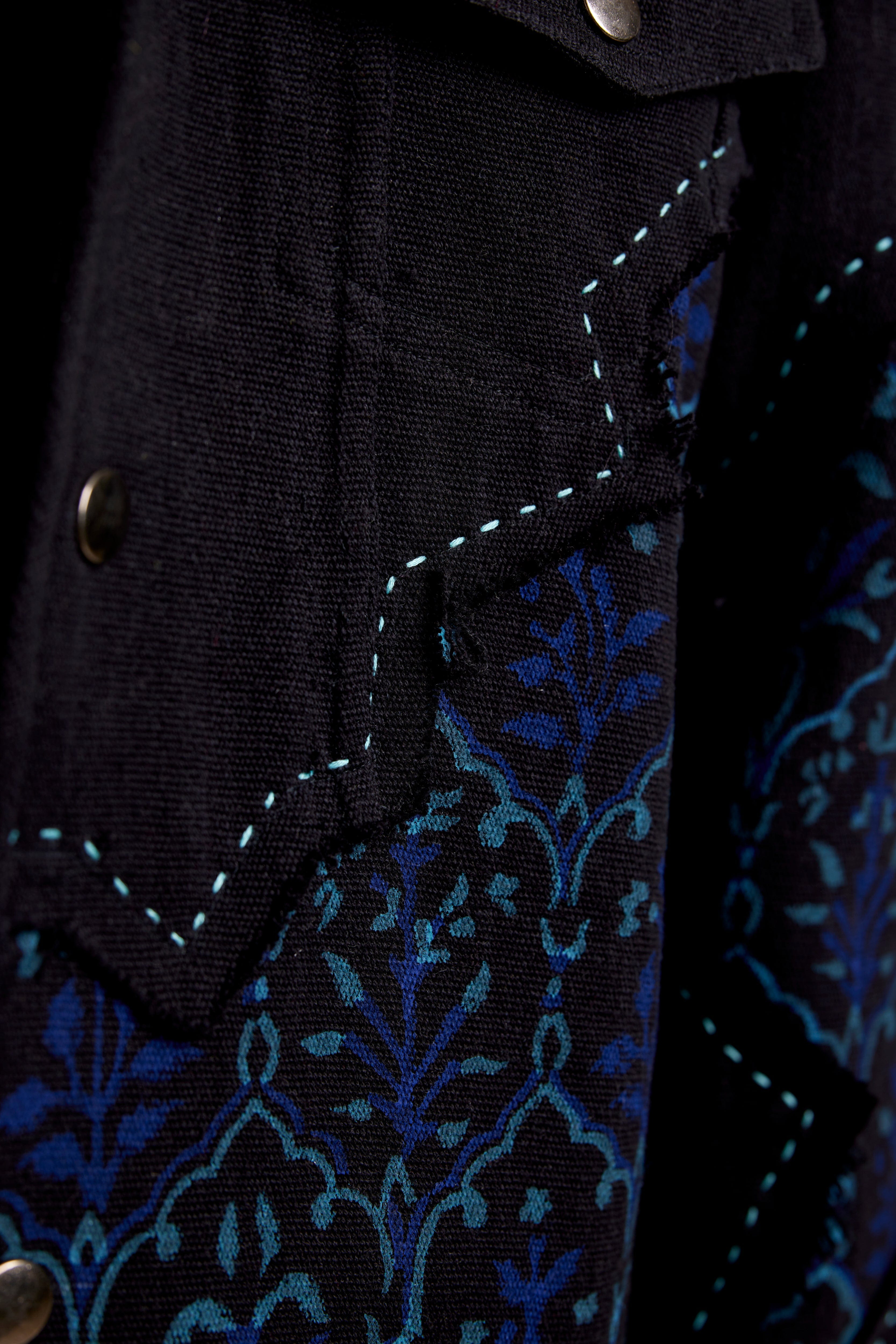 Handmade Black Khadi Handwoven - Jacket 2.0