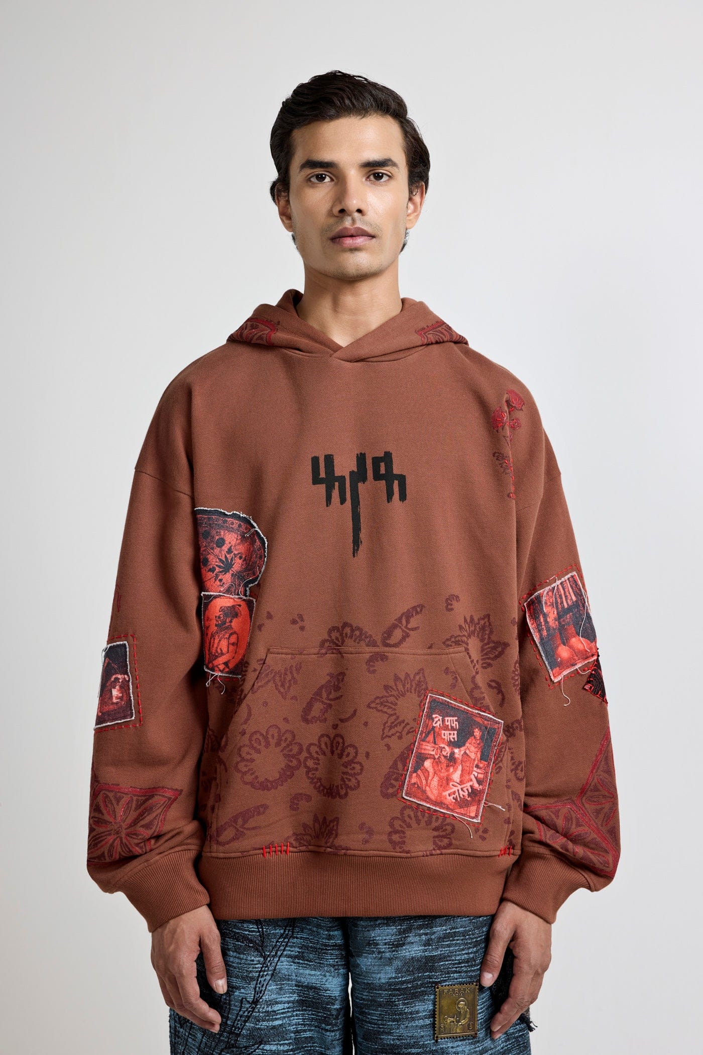 F A R A K Mehfil Block - Printed Hoodie