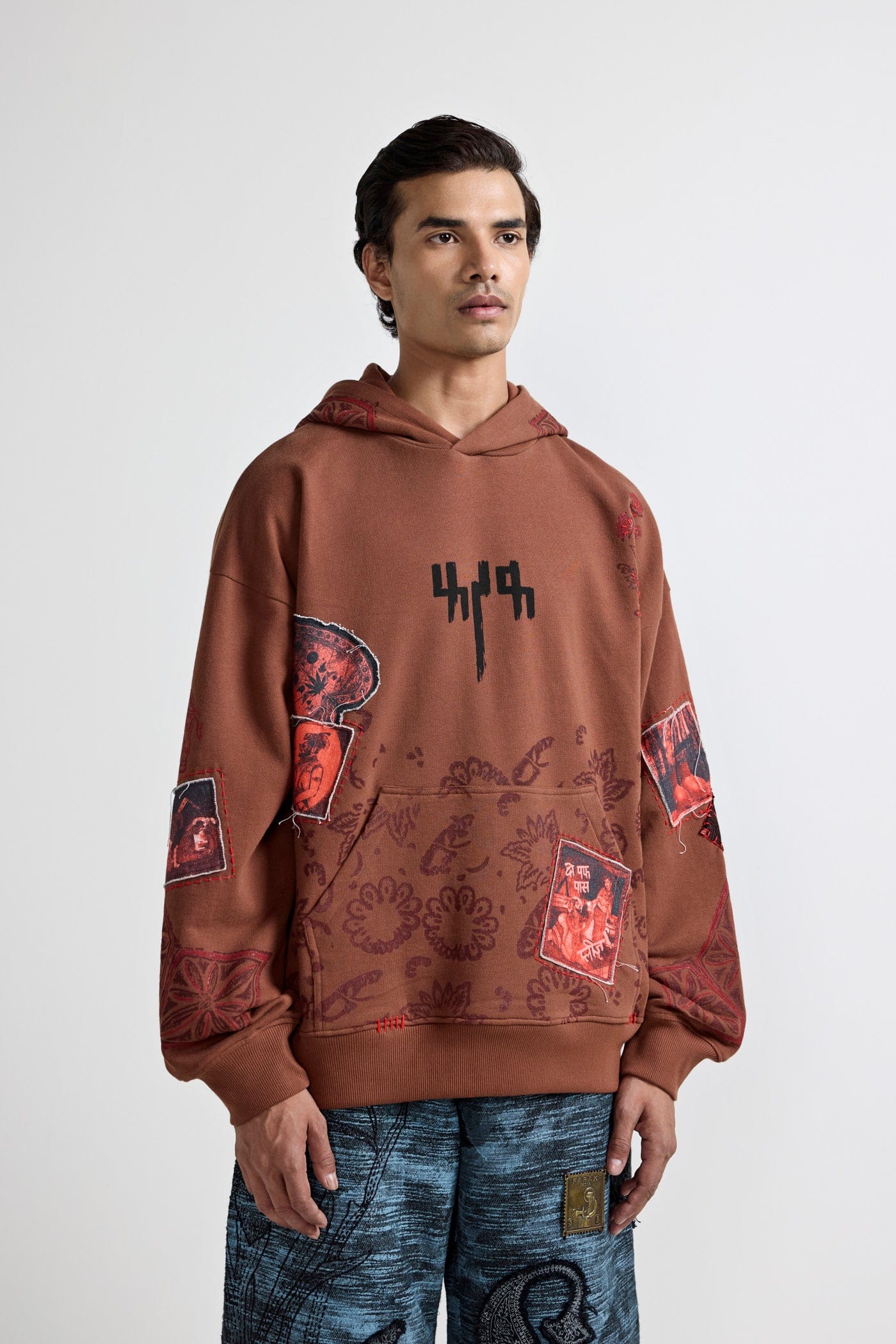 F A R A K Mehfil Block - Printed Hoodie