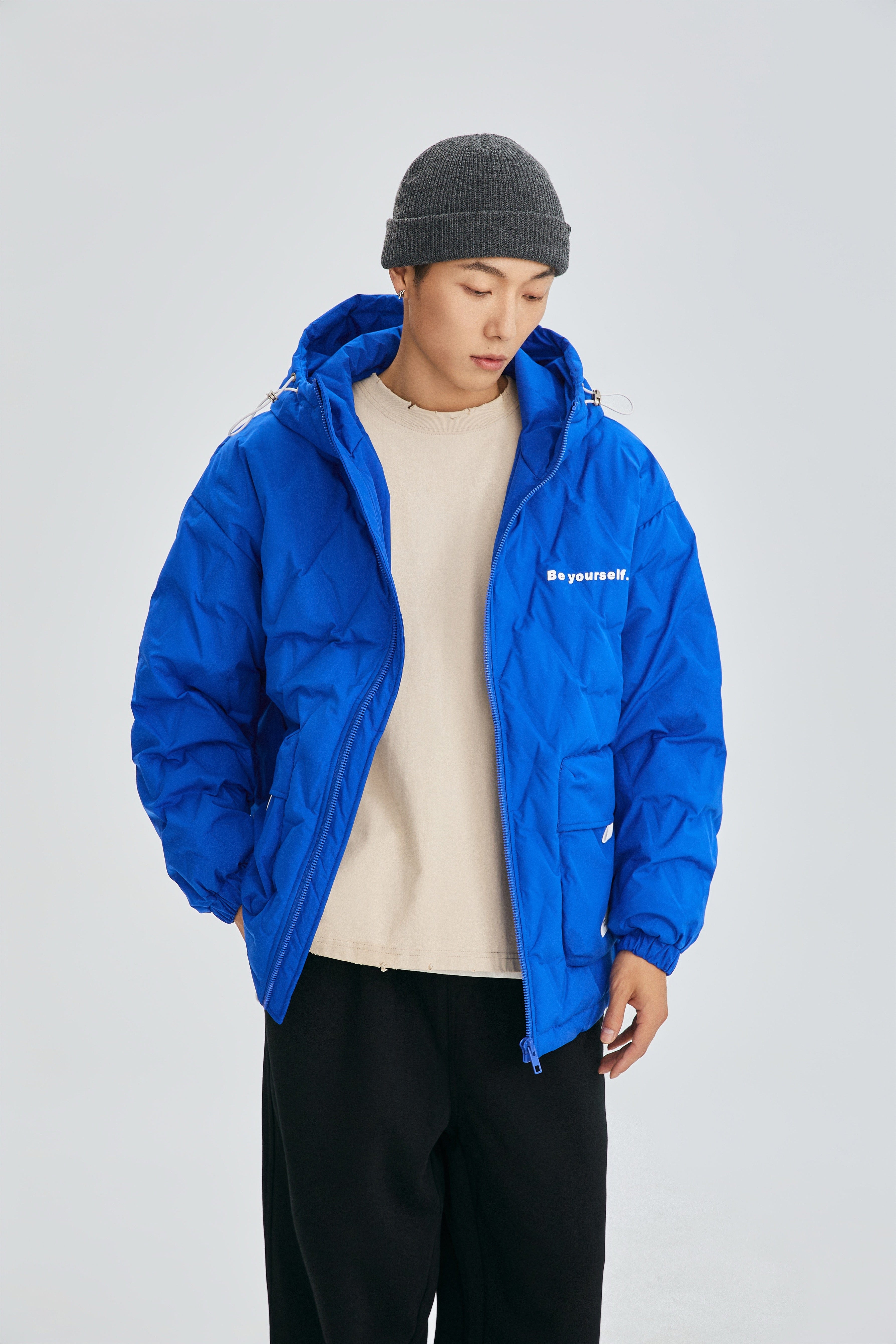 Blue Electric Blue Quilted Puffer Jacket