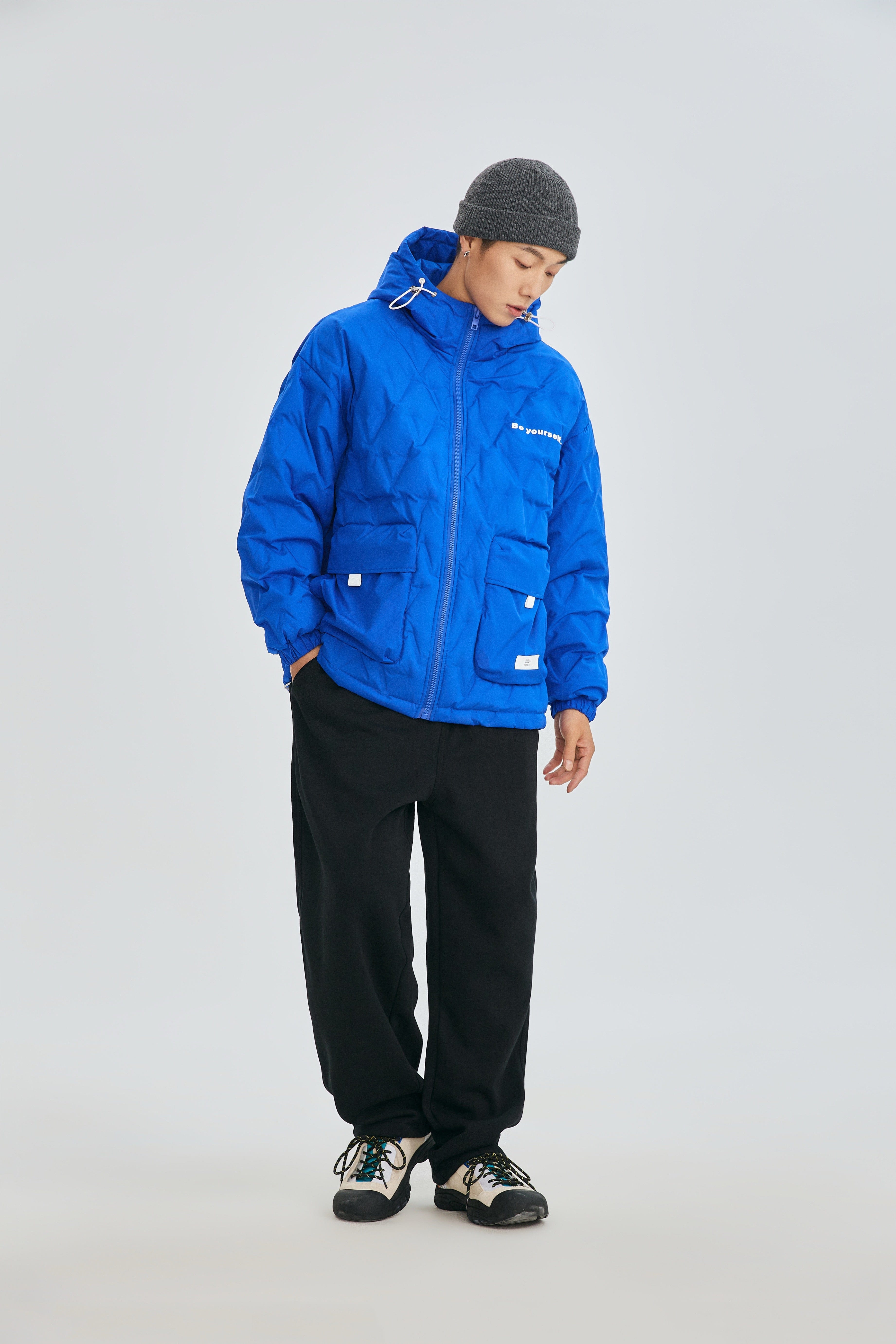 Blue Electric Blue Quilted Puffer Jacket