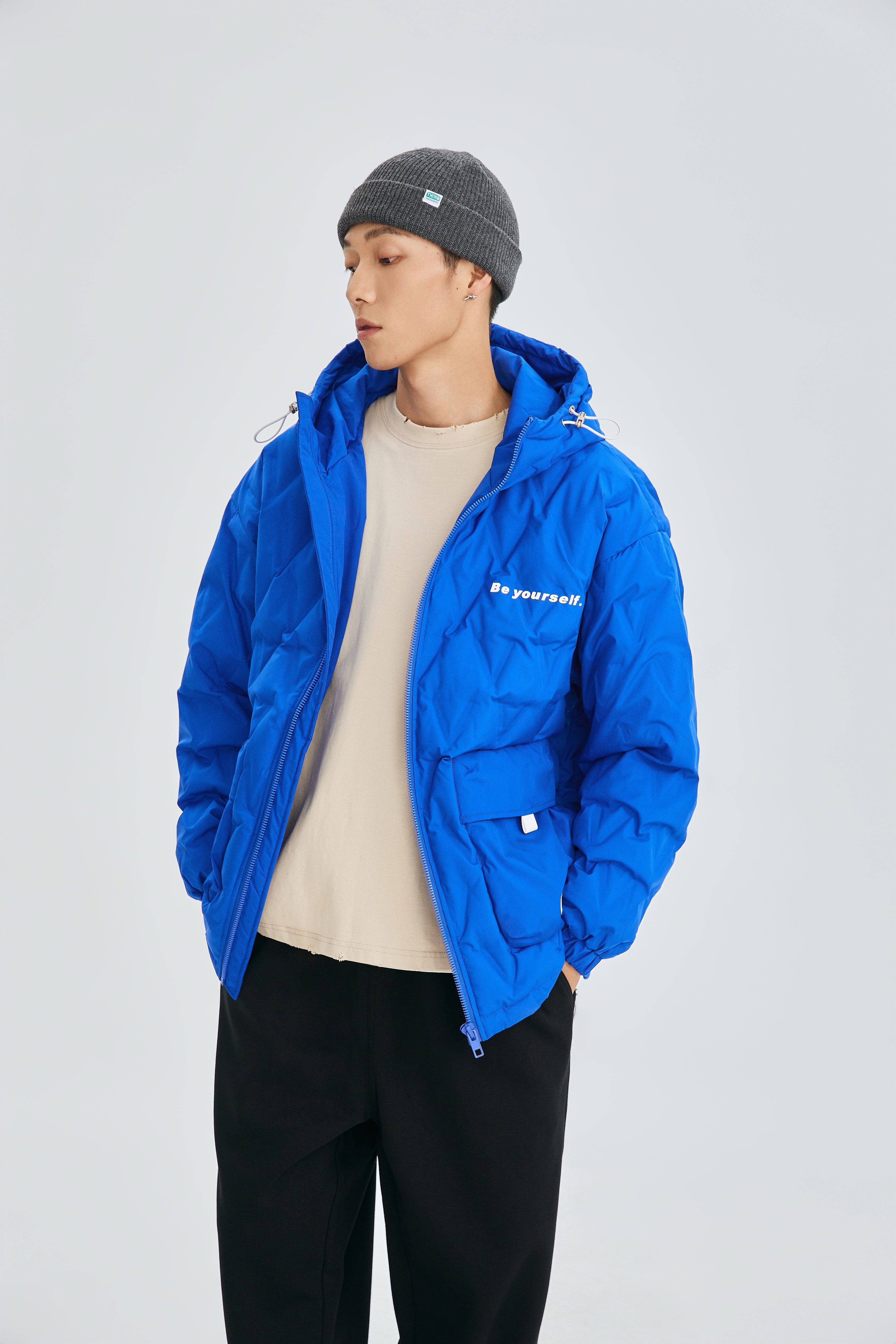 Blue Electric Blue Quilted Puffer Jacket
