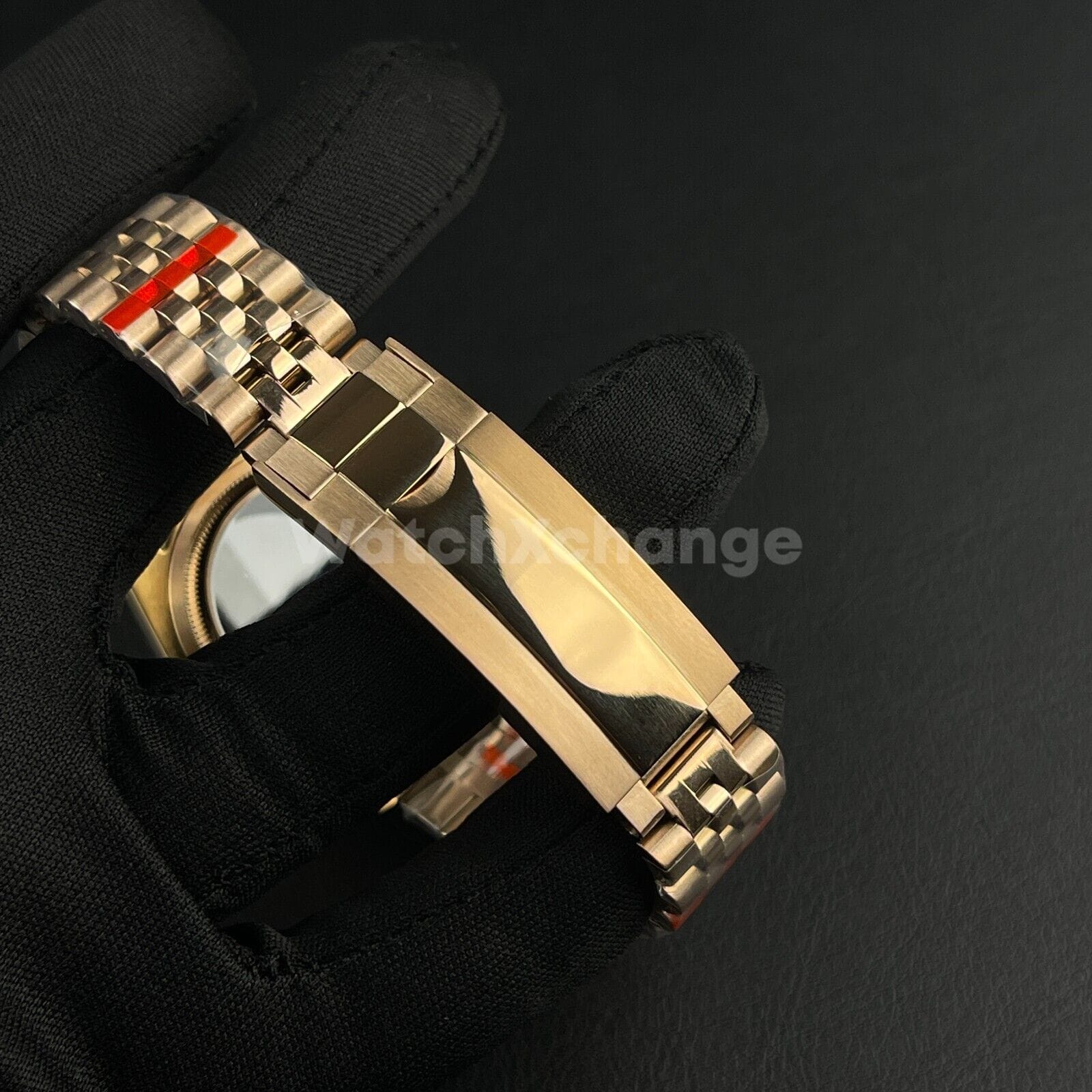 Watchxchange 36 mm/39 mm Fluted Bezel Rose Gold Watch Case Fit NH35 NH36 Jubliee Bracelet