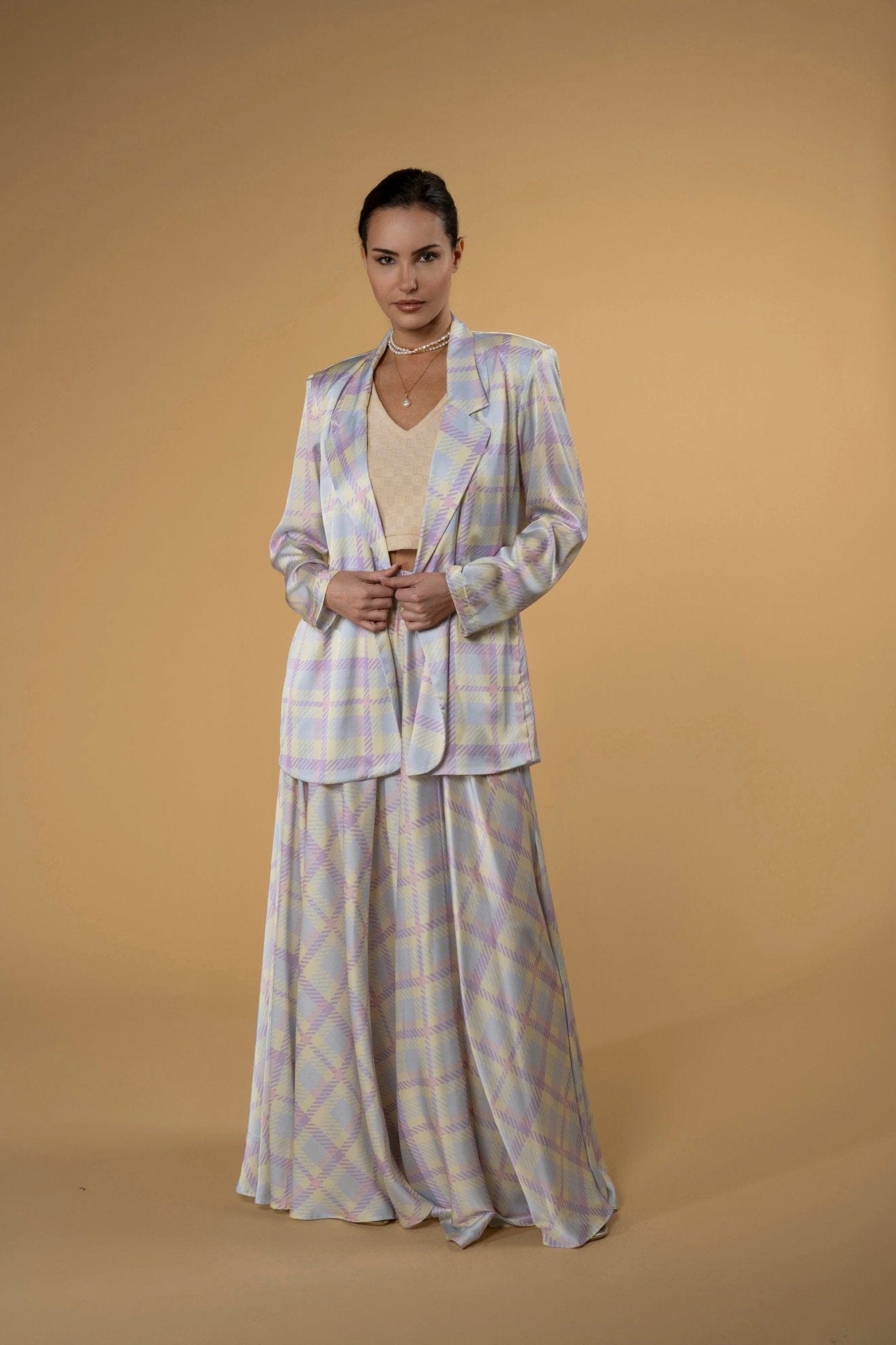 Maison Clad JACKET CLEA CHECKS PURPLE YELLOW MCL00887
