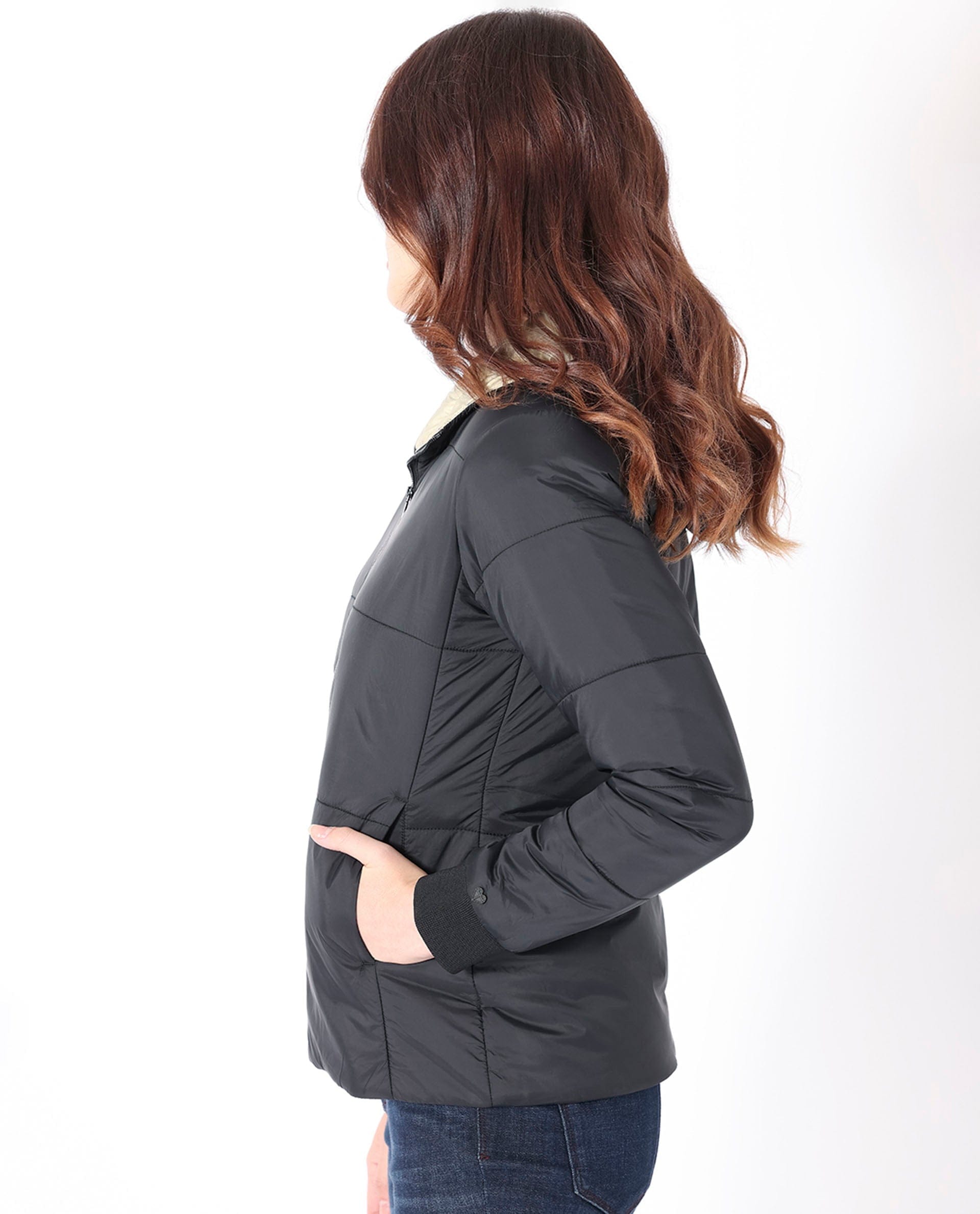 Rareism Women's Glasha Hls Black Polyester Hooded Plain Regular Fit Jacket