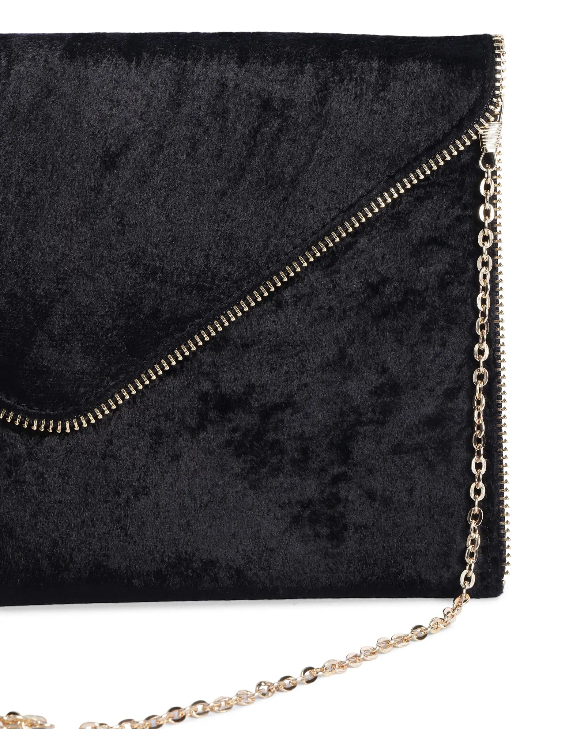 Rareism Women Diva Dark Black Plain Bag