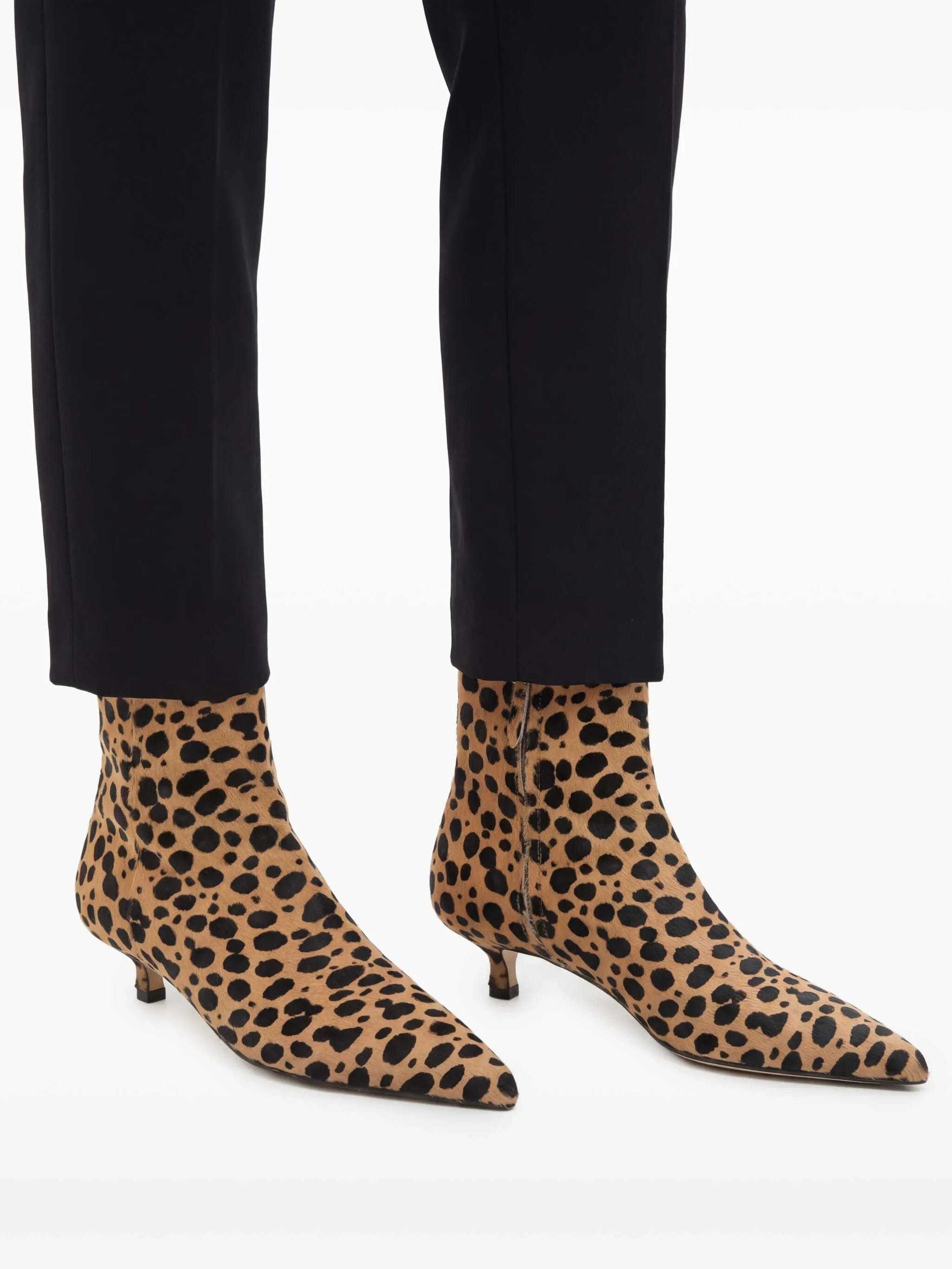 Aeyde Sofie Leo print ankle boots