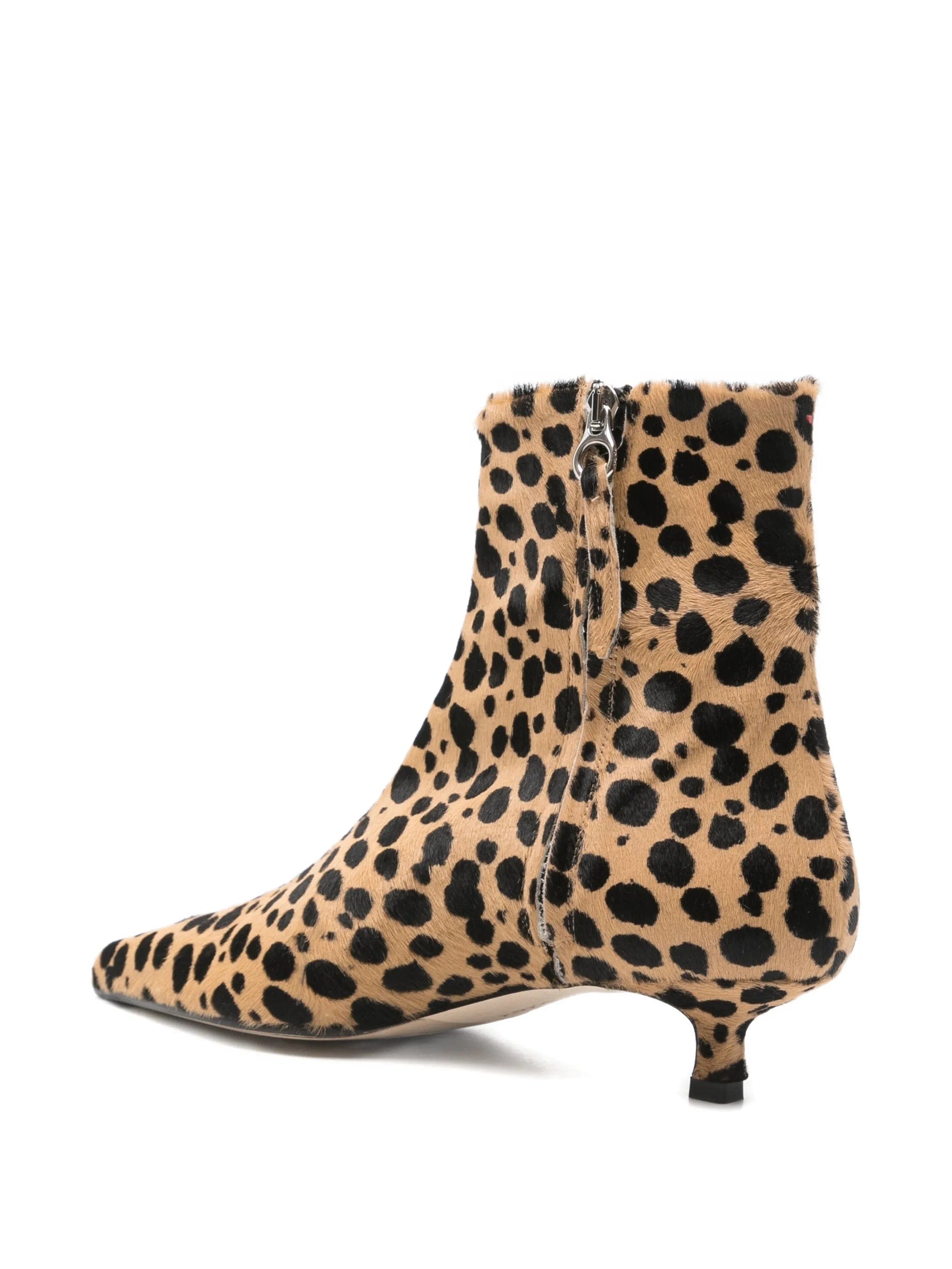 Aeyde Sofie Leo print ankle boots