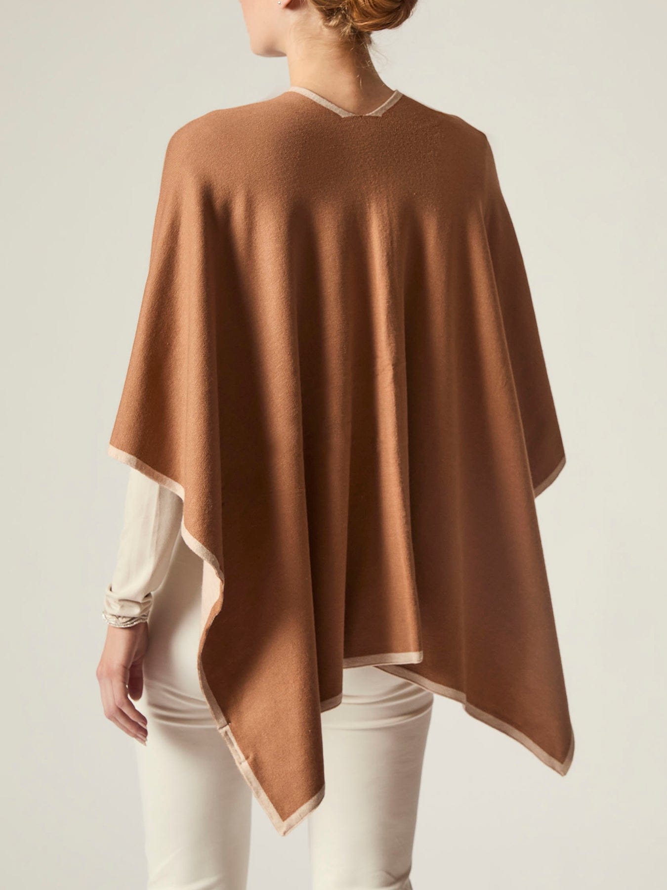 James Lakeland Front Knot Poncho Brown
