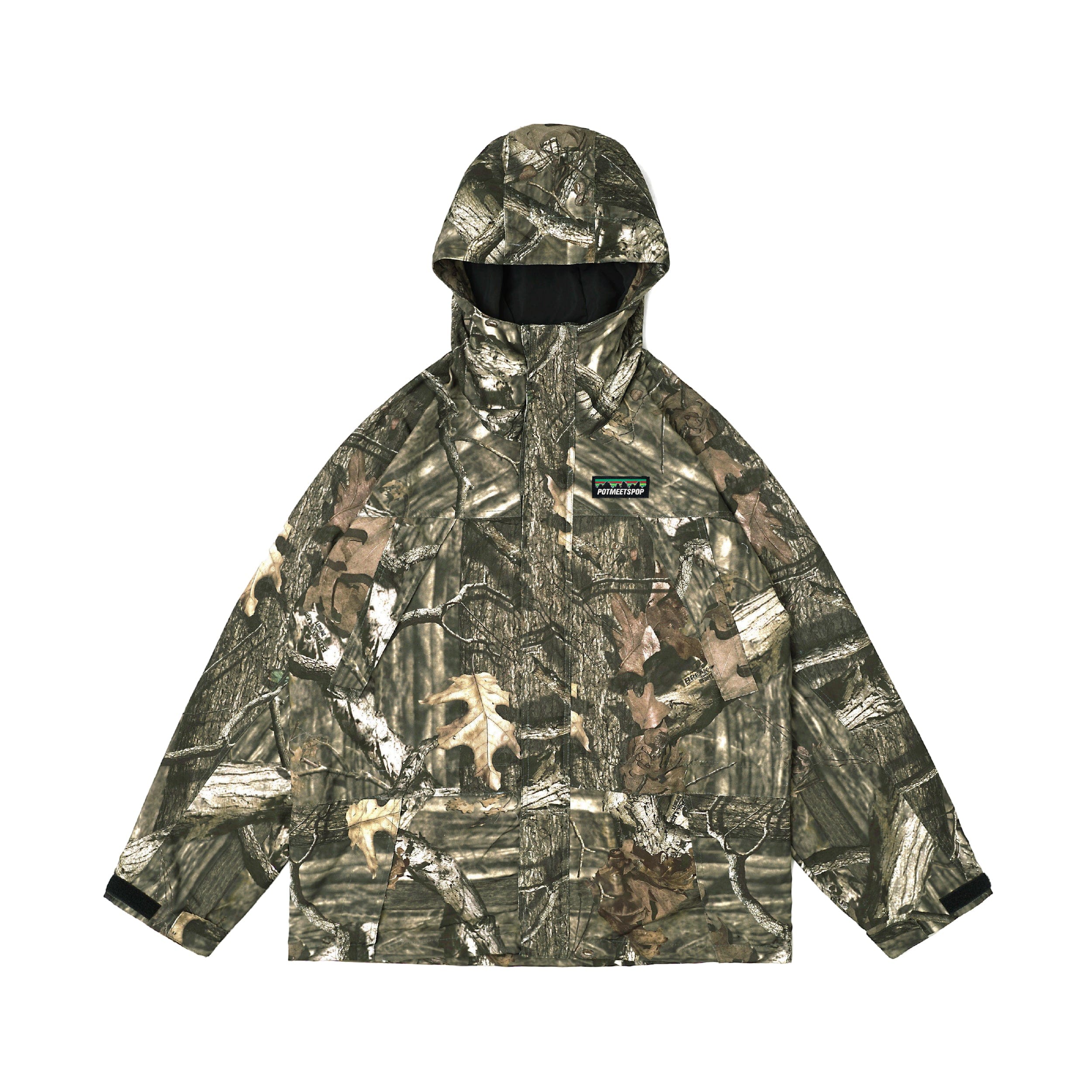 Pot Meets Pop Leafy Outdoor Jacket - Real Camo