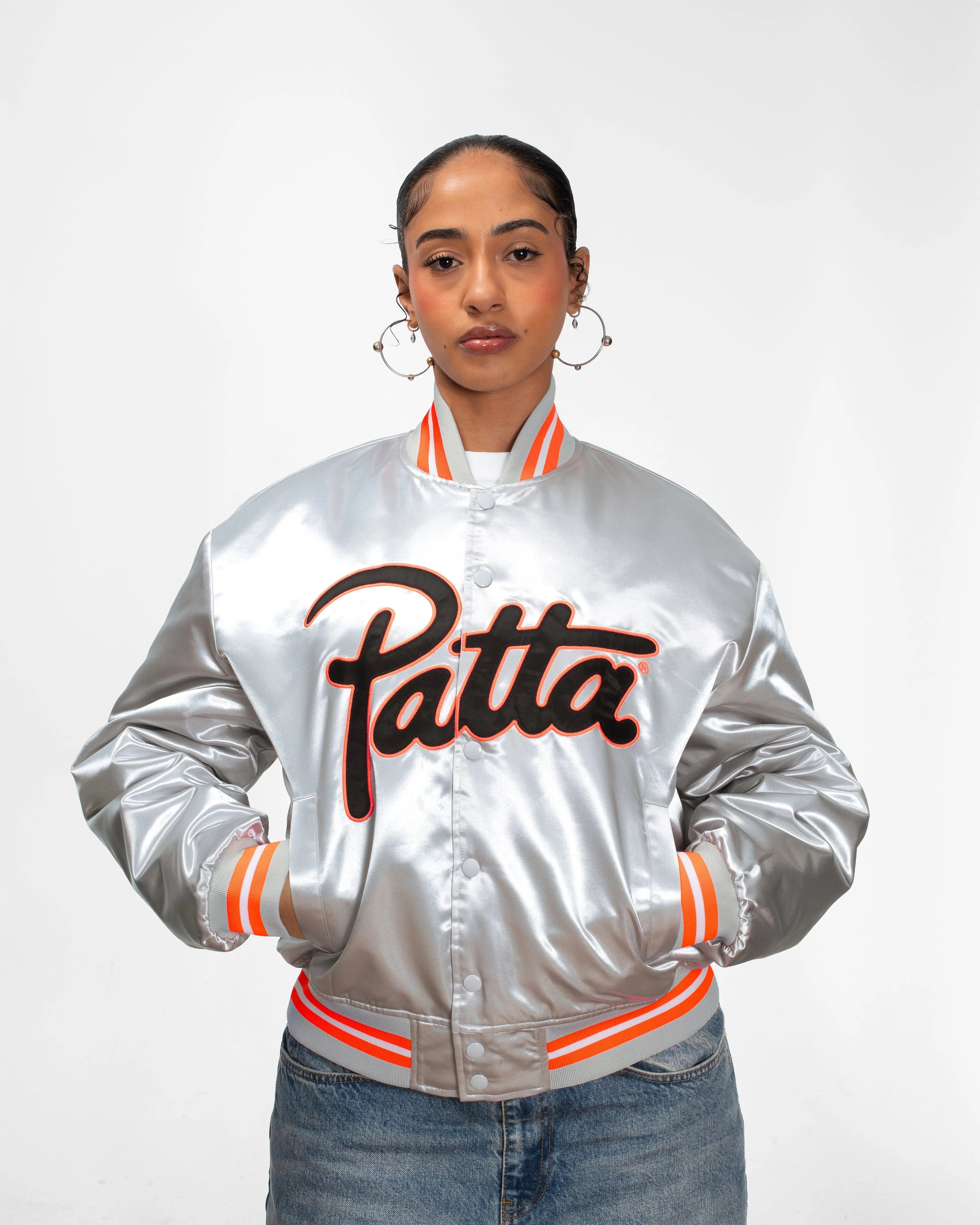 Classic Patta Classic Satin Bomber Jacket (Lunar Rock)