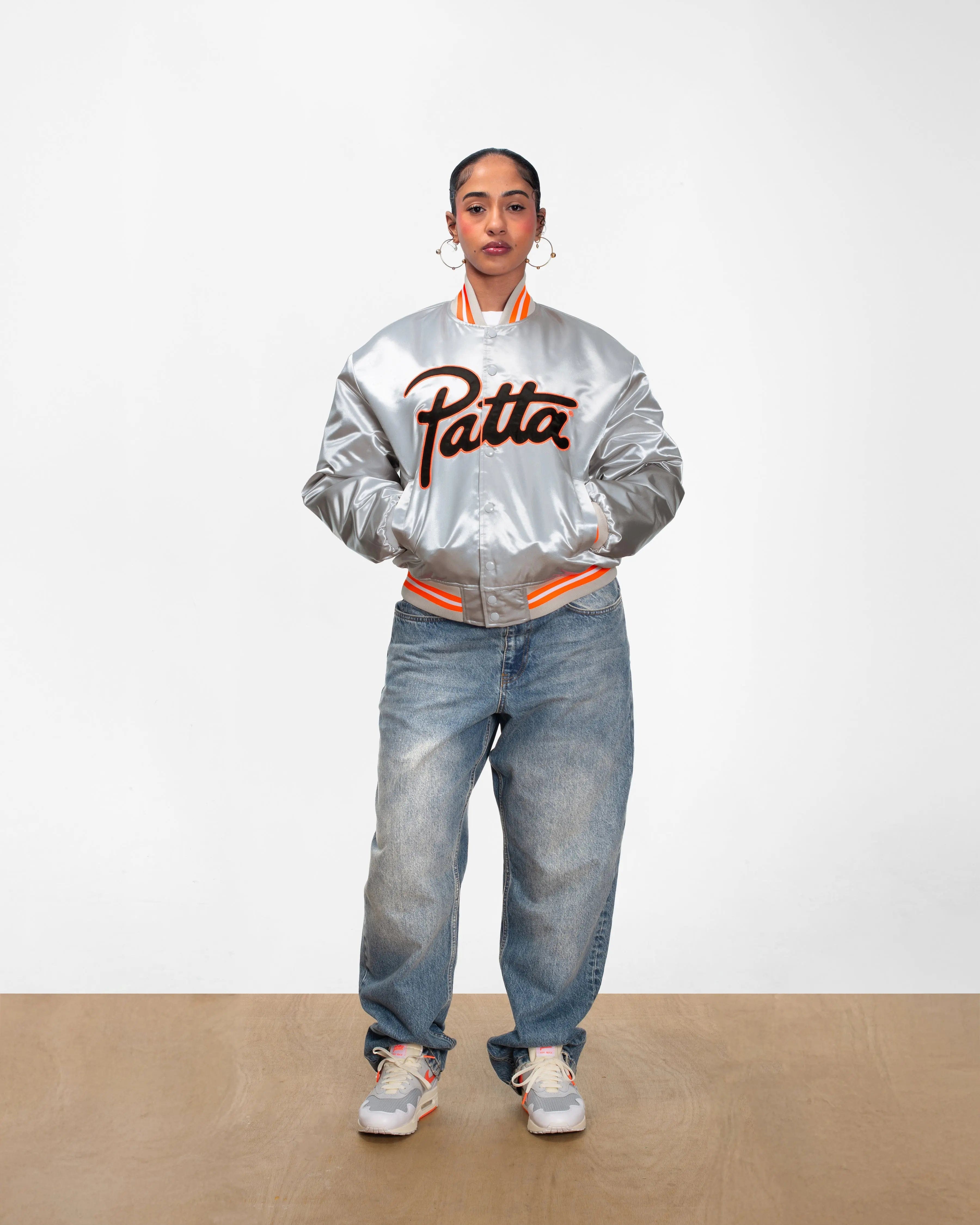 Classic Patta Classic Satin Bomber Jacket (Lunar Rock)