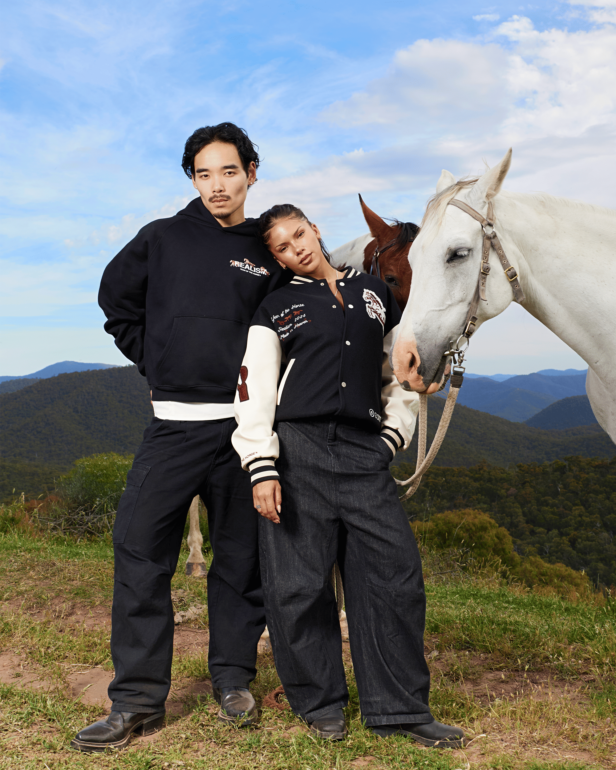 Realism SSS REALISM HORSE LETTERMAN JACKET BLACK