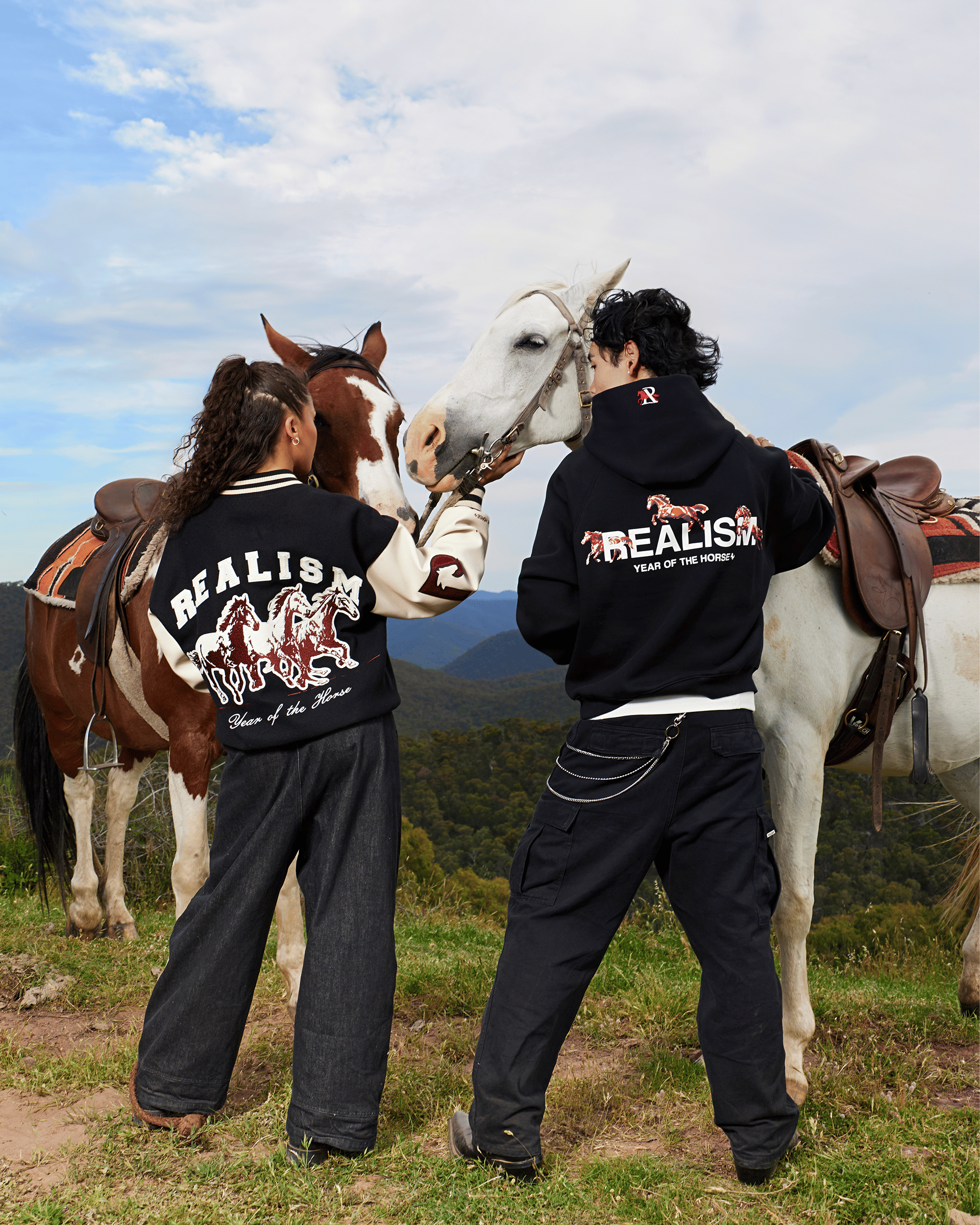 Realism SSS REALISM HORSE LETTERMAN JACKET BLACK