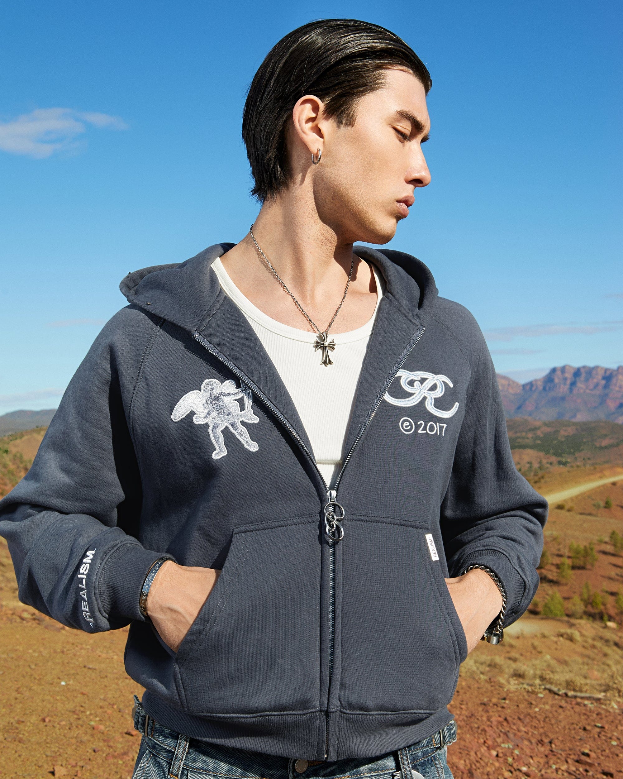 Realism SSS REALISM APOLLO ZIP HOODIE SLATE