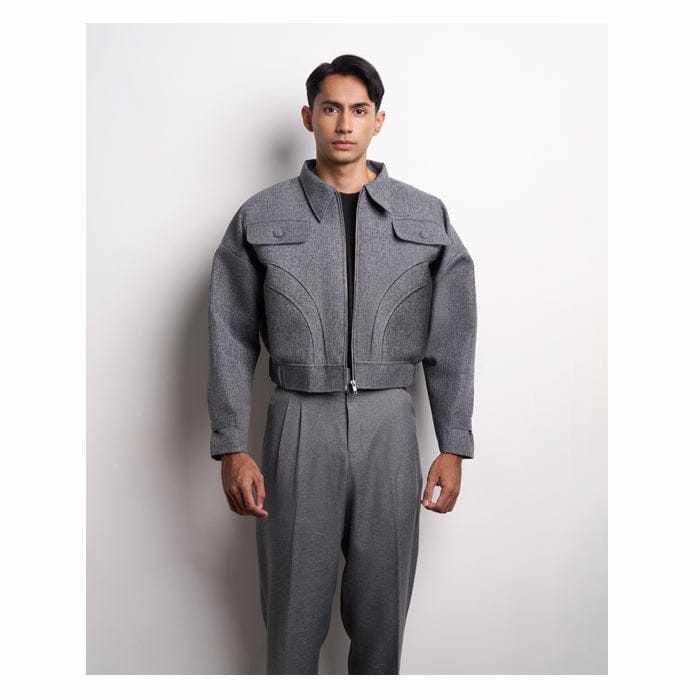 TEMMA Prasetio GREY SILUET SEMI CROP JACKET