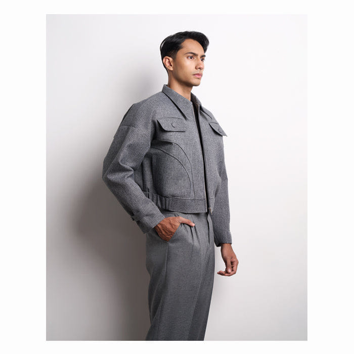 TEMMA Prasetio GREY SILUET SEMI CROP JACKET