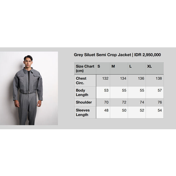 TEMMA Prasetio GREY SILUET SEMI CROP JACKET