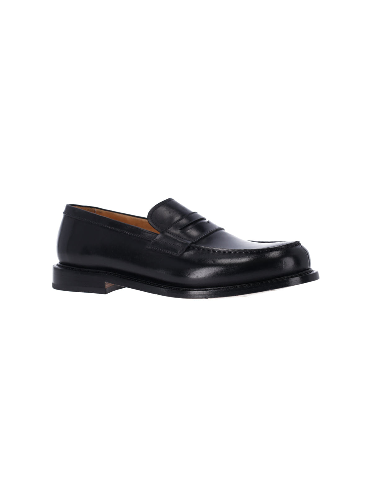 Loafers Black Leather Slip - On Loafers