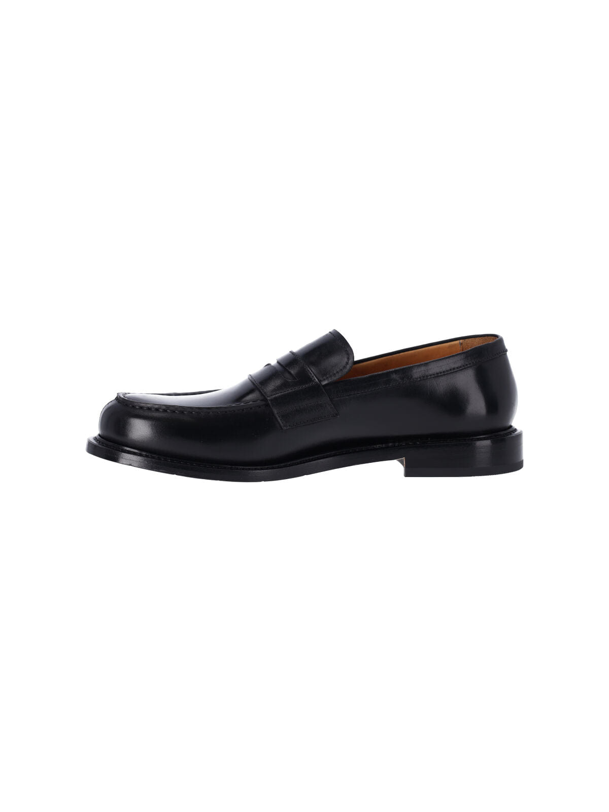 Loafers Black Leather Slip - On Loafers