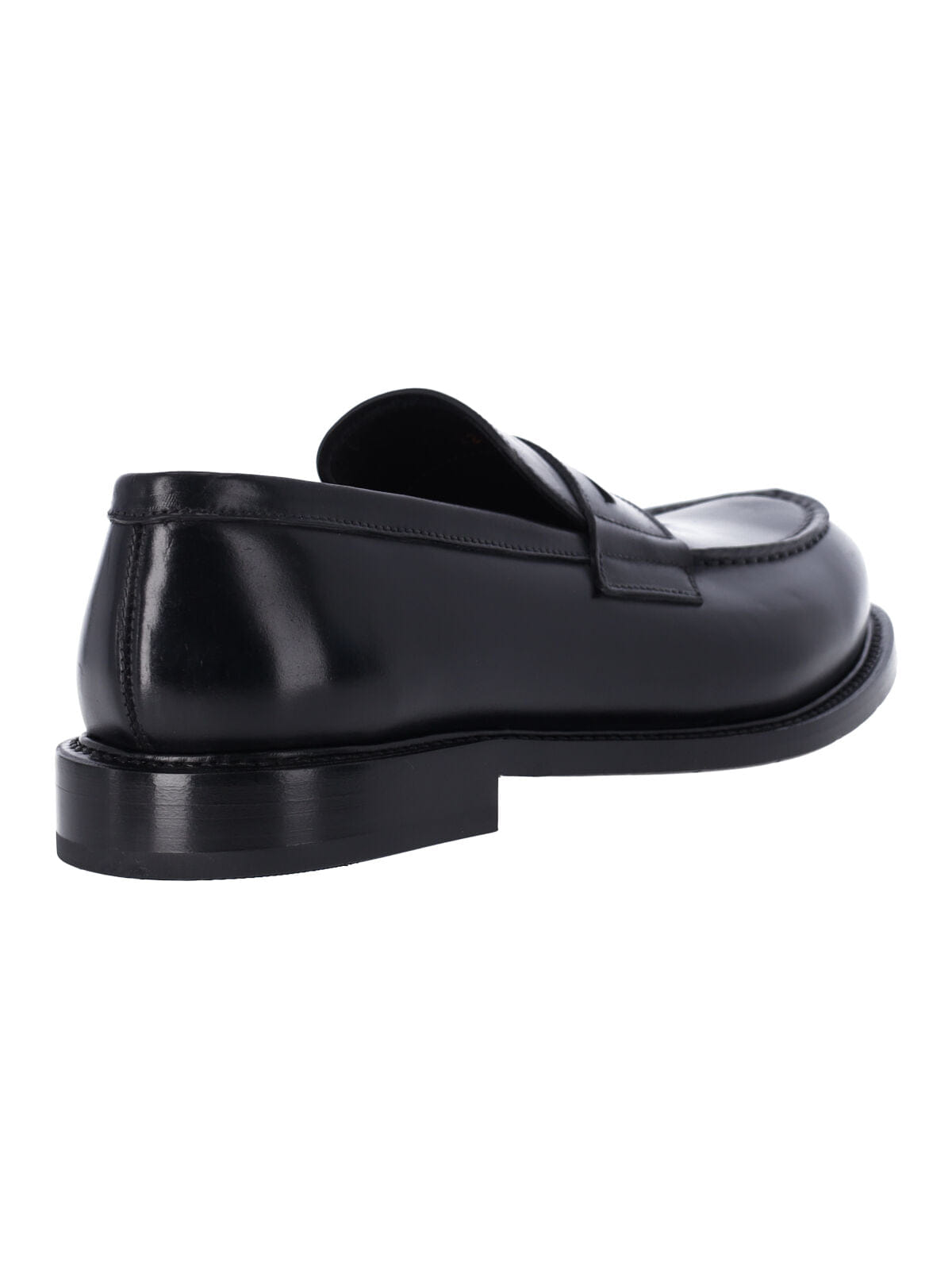 Loafers Black Leather Slip - On Loafers