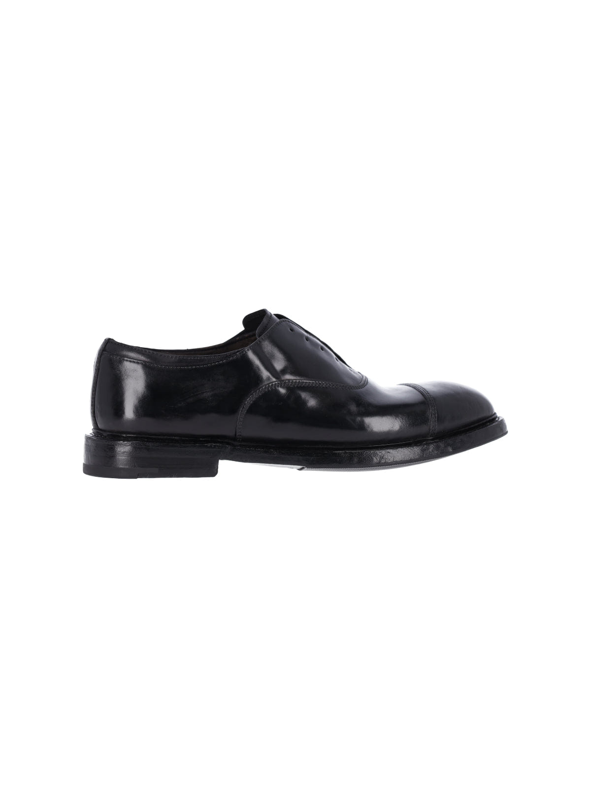 SLIP Black Leather Slip - On Derby
