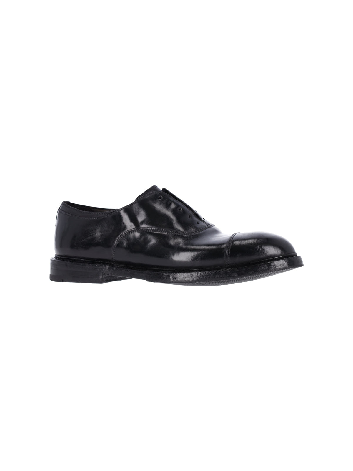 SLIP Black Leather Slip - On Derby