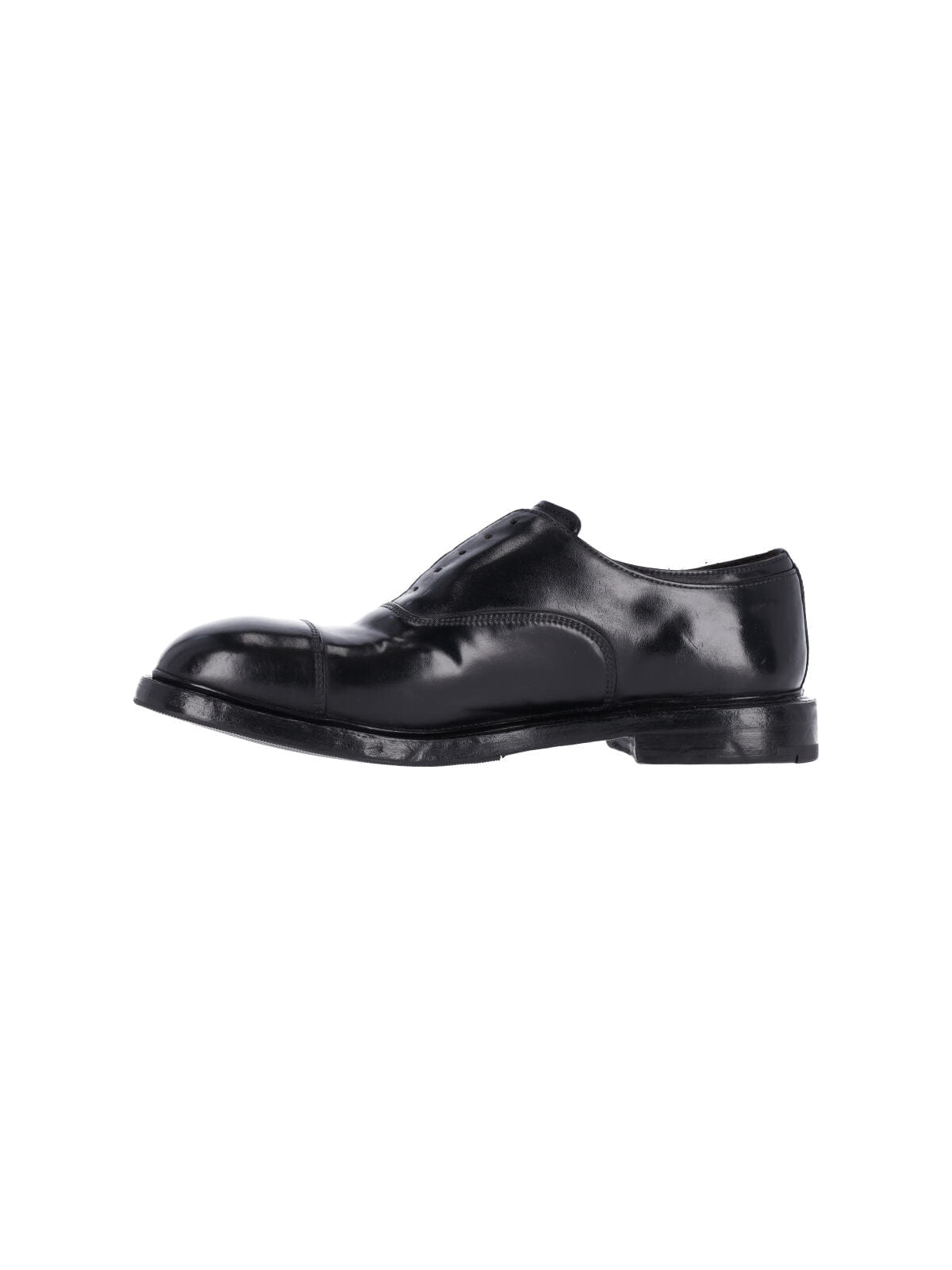 SLIP Black Leather Slip - On Derby