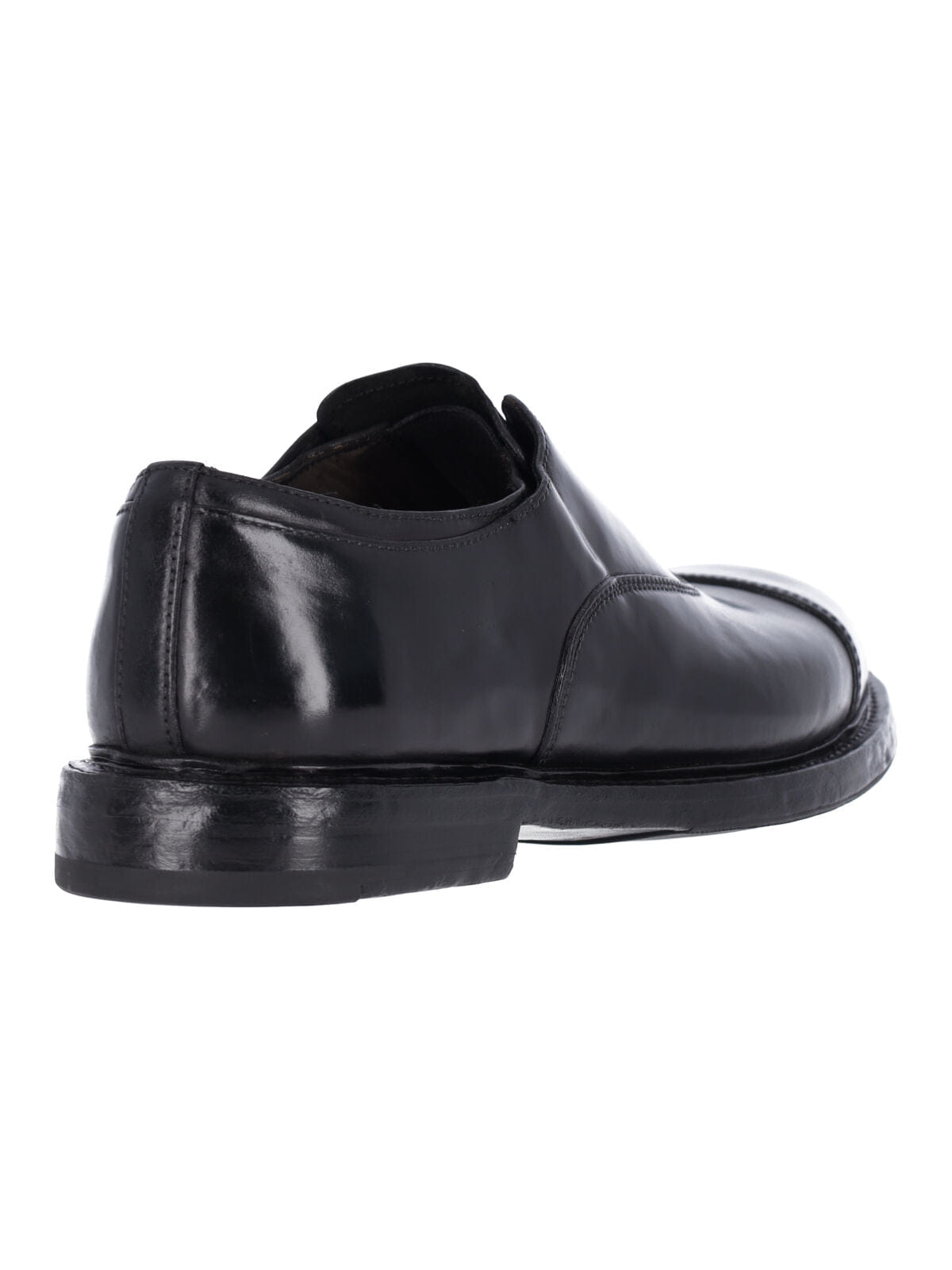 SLIP Black Leather Slip - On Derby