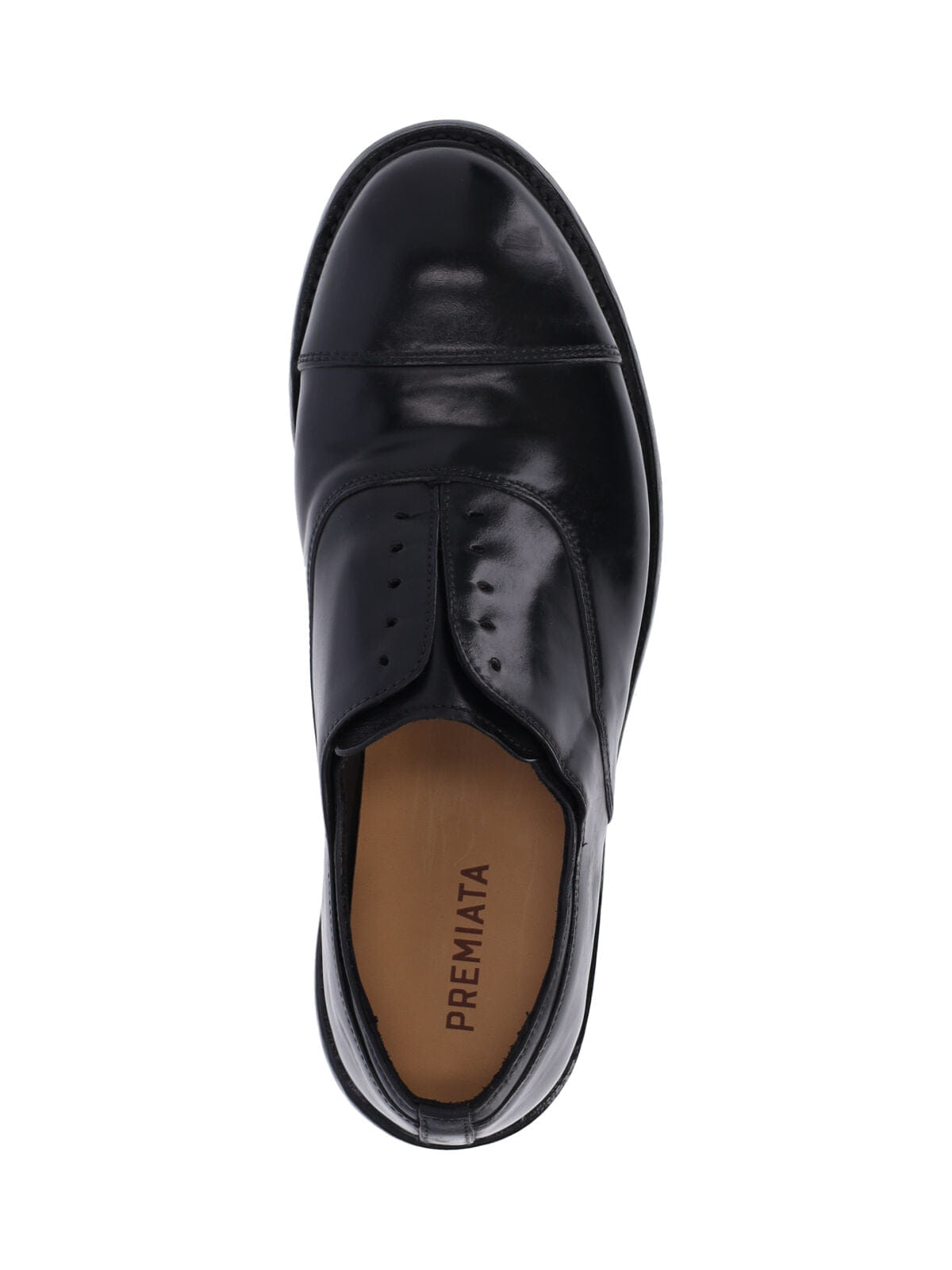 SLIP Black Leather Slip - On Derby