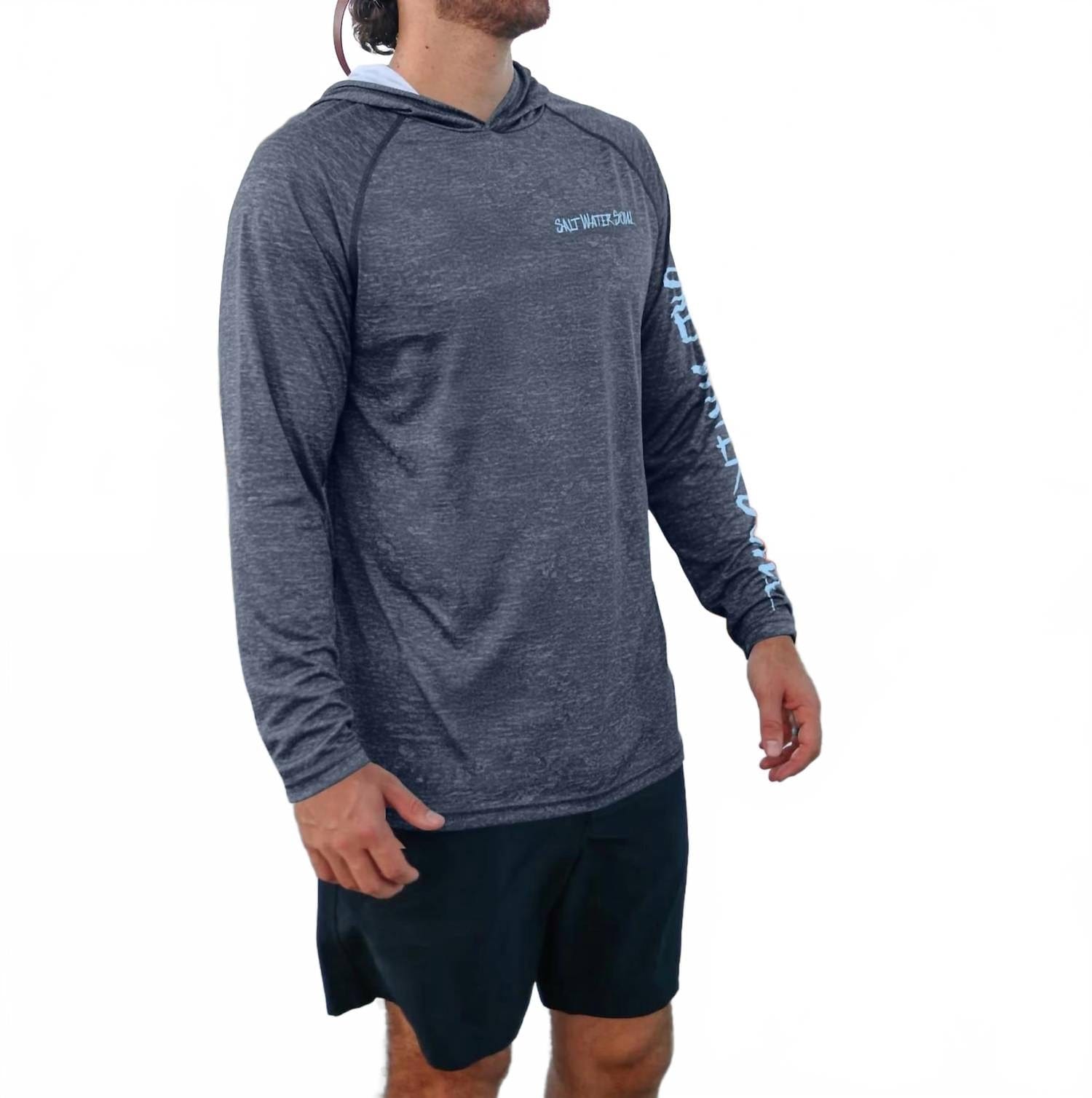 Classic Men's Flounder Classic Performance Hoodie In Grey