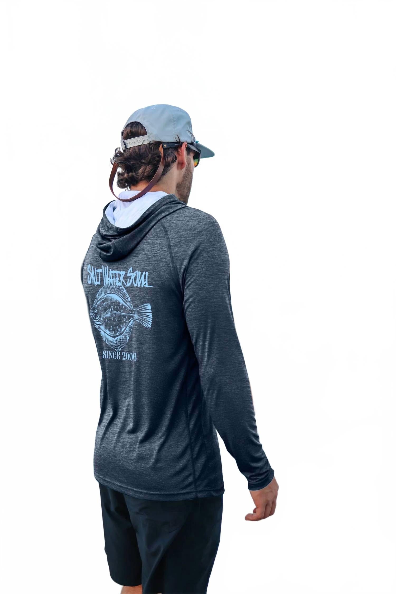 Classic Men's Flounder Classic Performance Hoodie In Grey