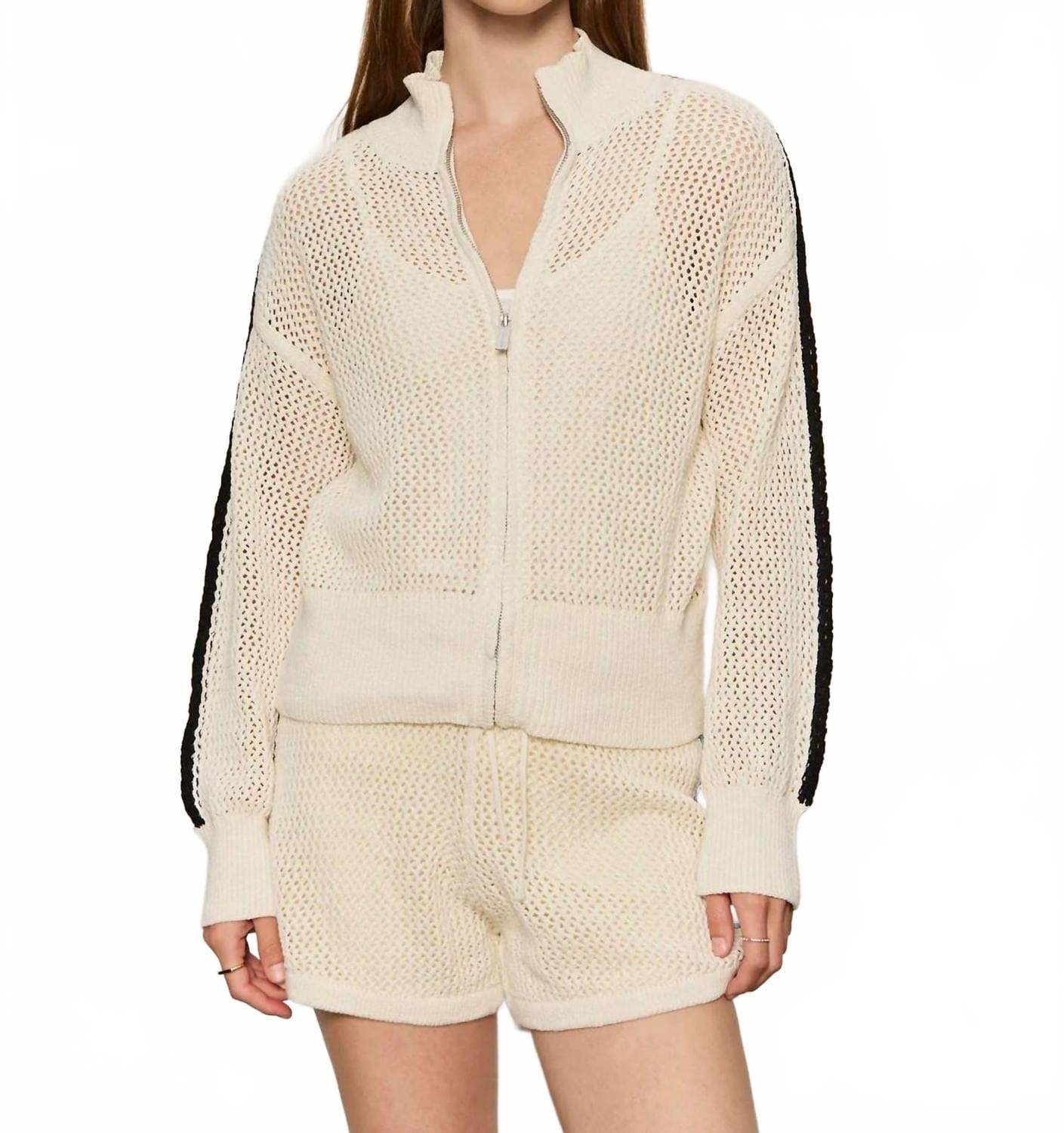 WHITE* Open Stitch Track Jacket In White