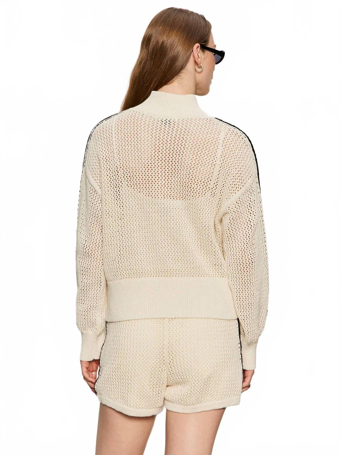 WHITE* Open Stitch Track Jacket In White