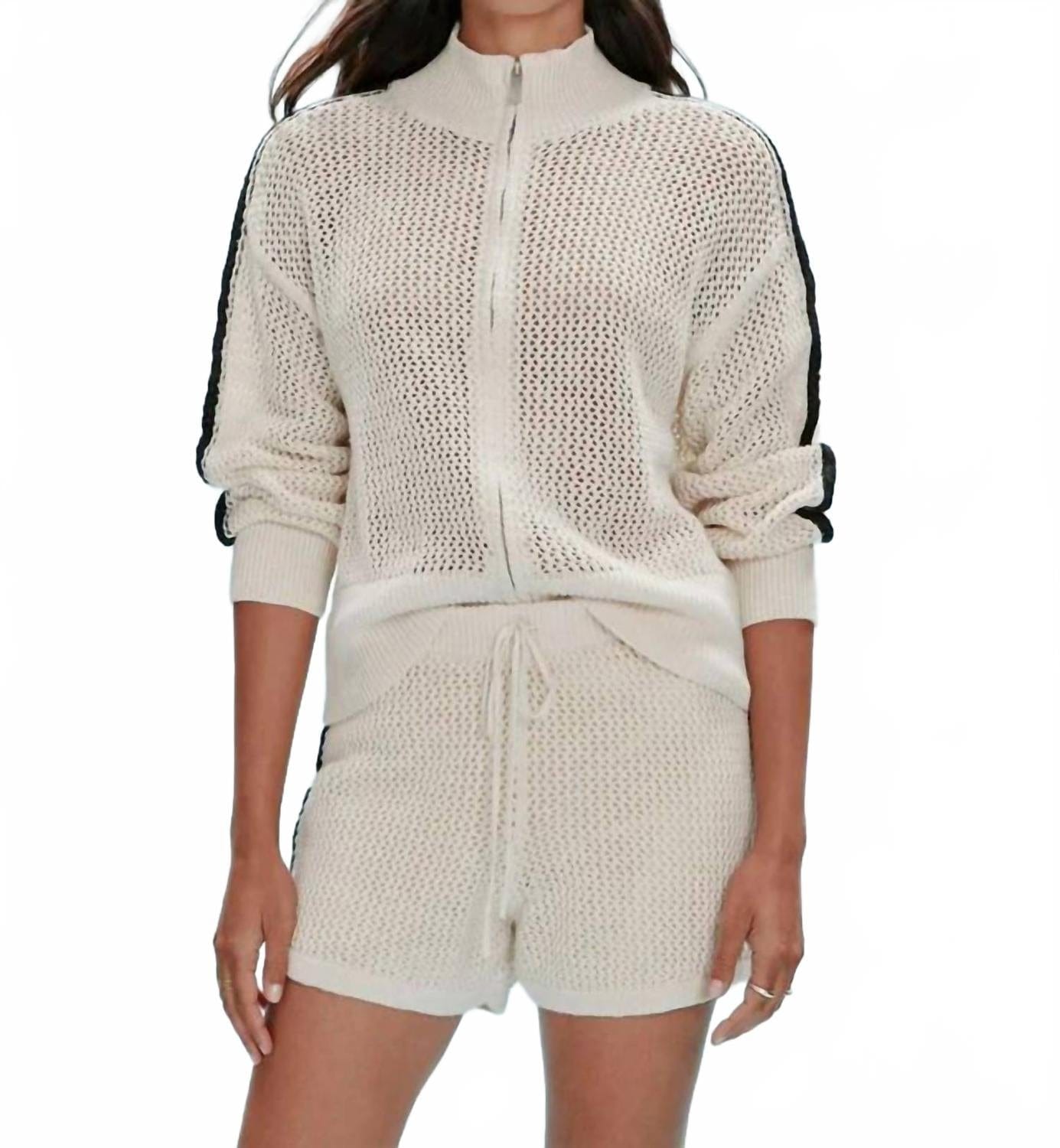 WHITE* Open Stitch Track Jacket In White
