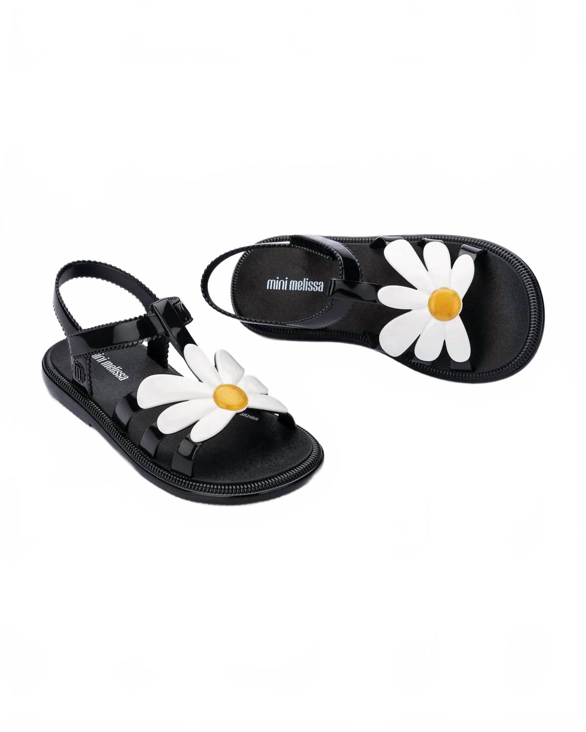 WHITE* Girl's Hip Bloom Pearly Sandals In Black & White