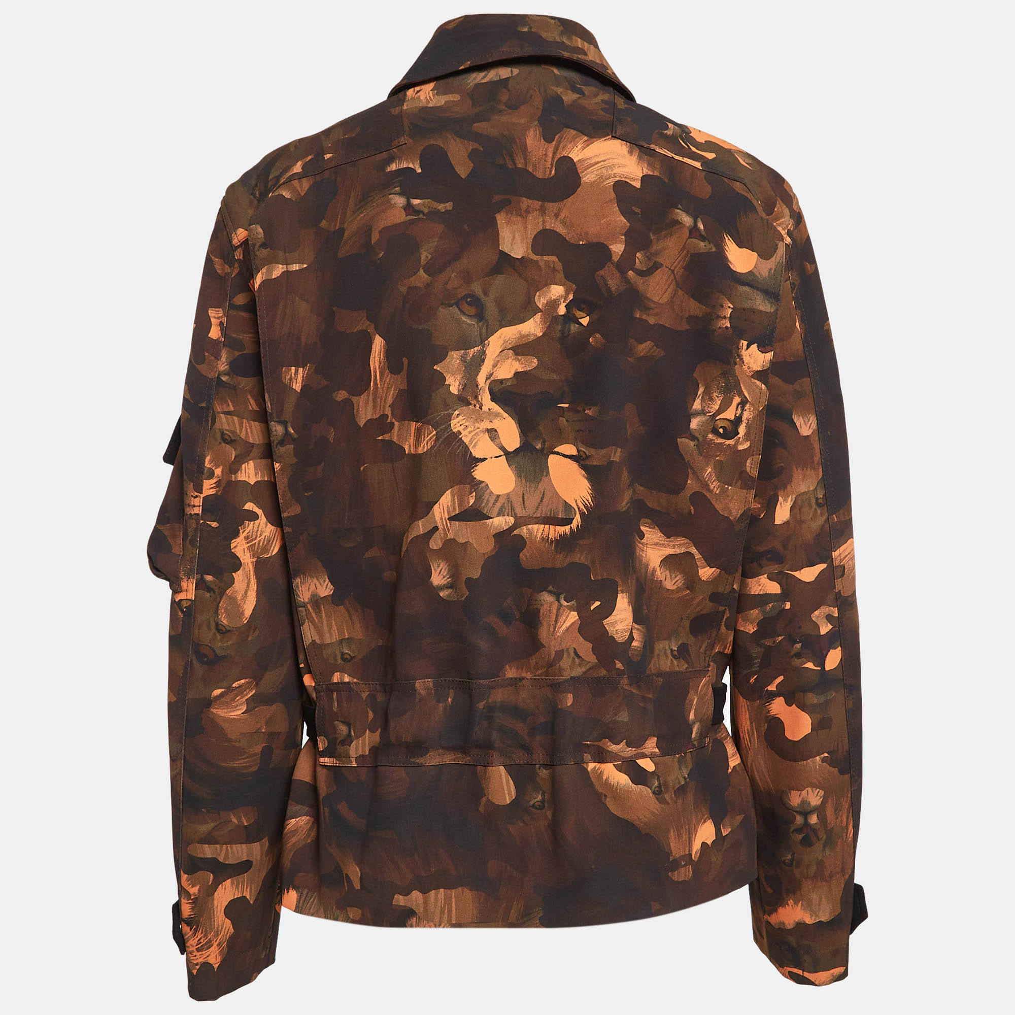 Versus Versace Brown Camouflage Print Jersey Zip - Up Jacket