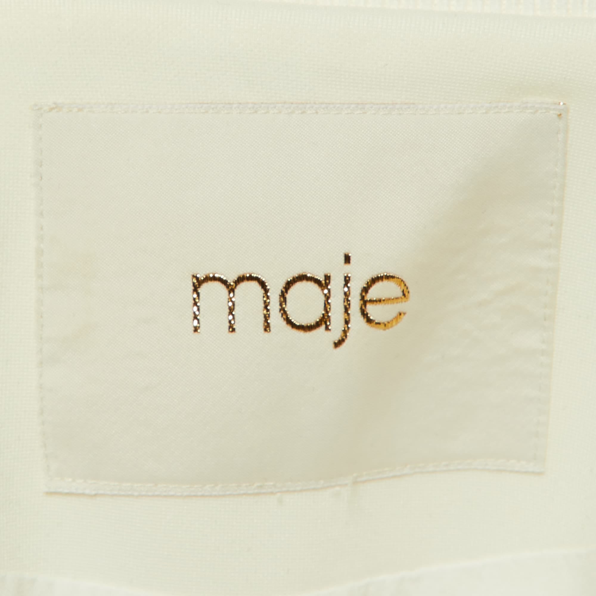 White Jersey Striped Trim Manela Zip Up Jacket