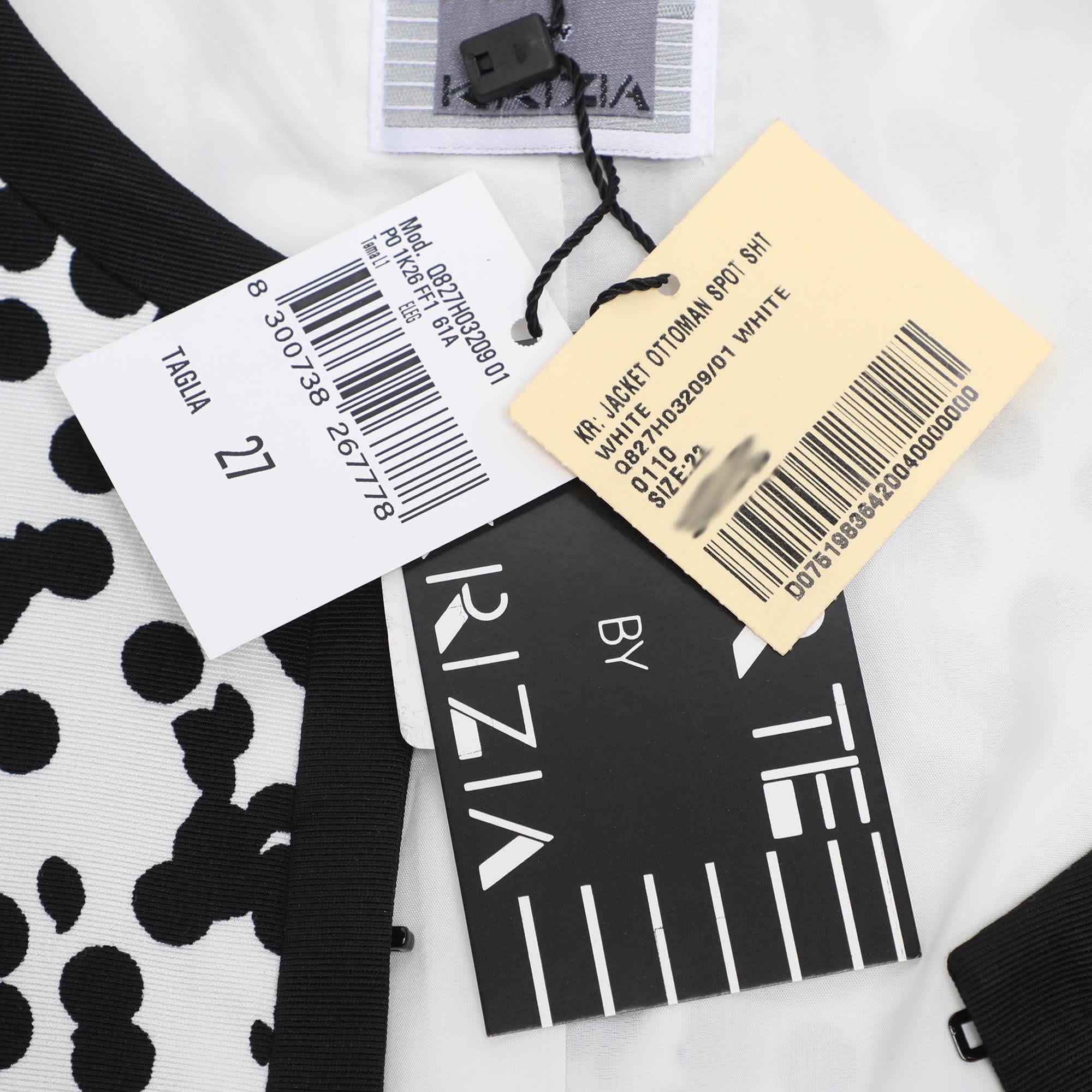 Krizia Perte By Krizia White/black Ottoman Spot Print Shirt Jacket