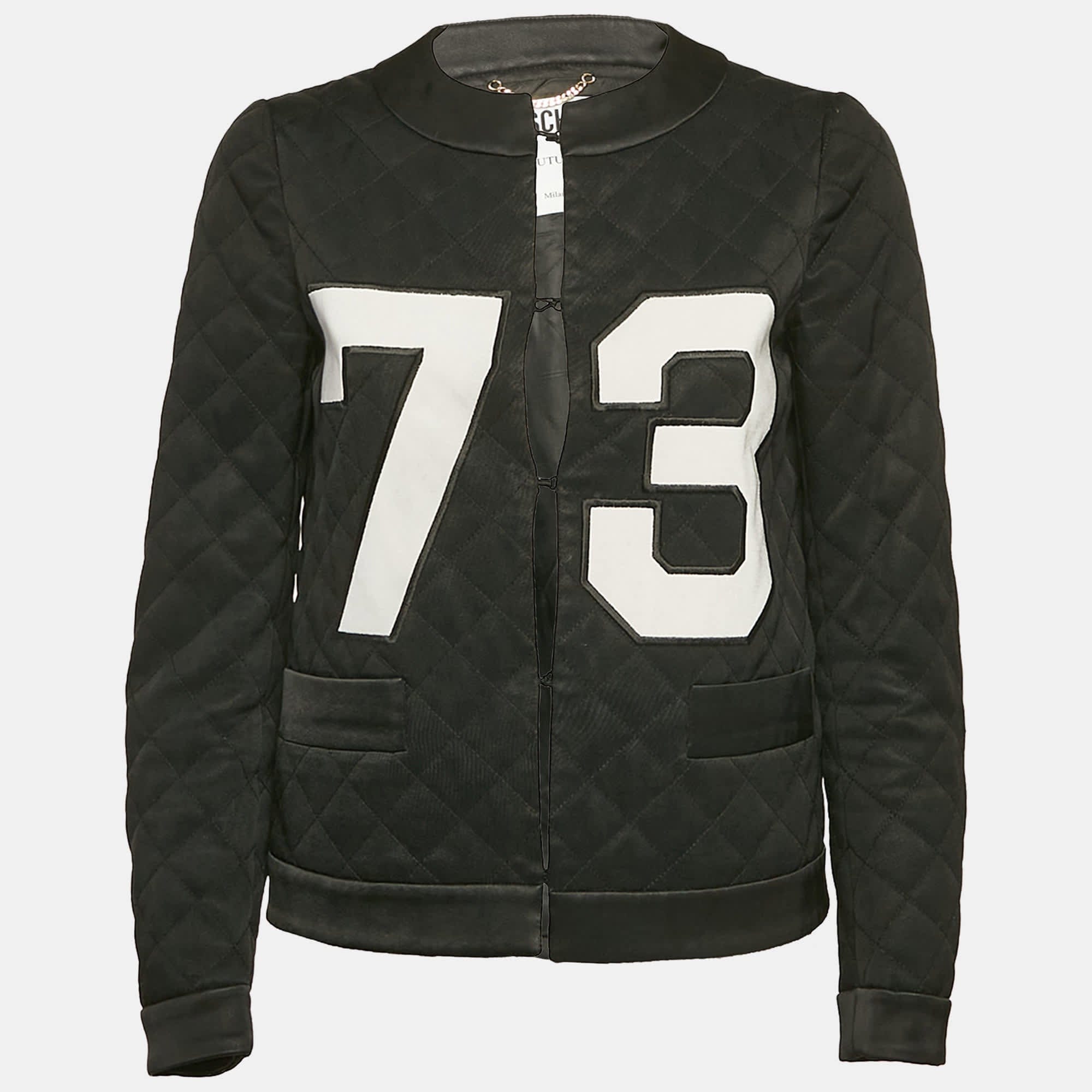 Couture Black Quilted Synthetic Jacket