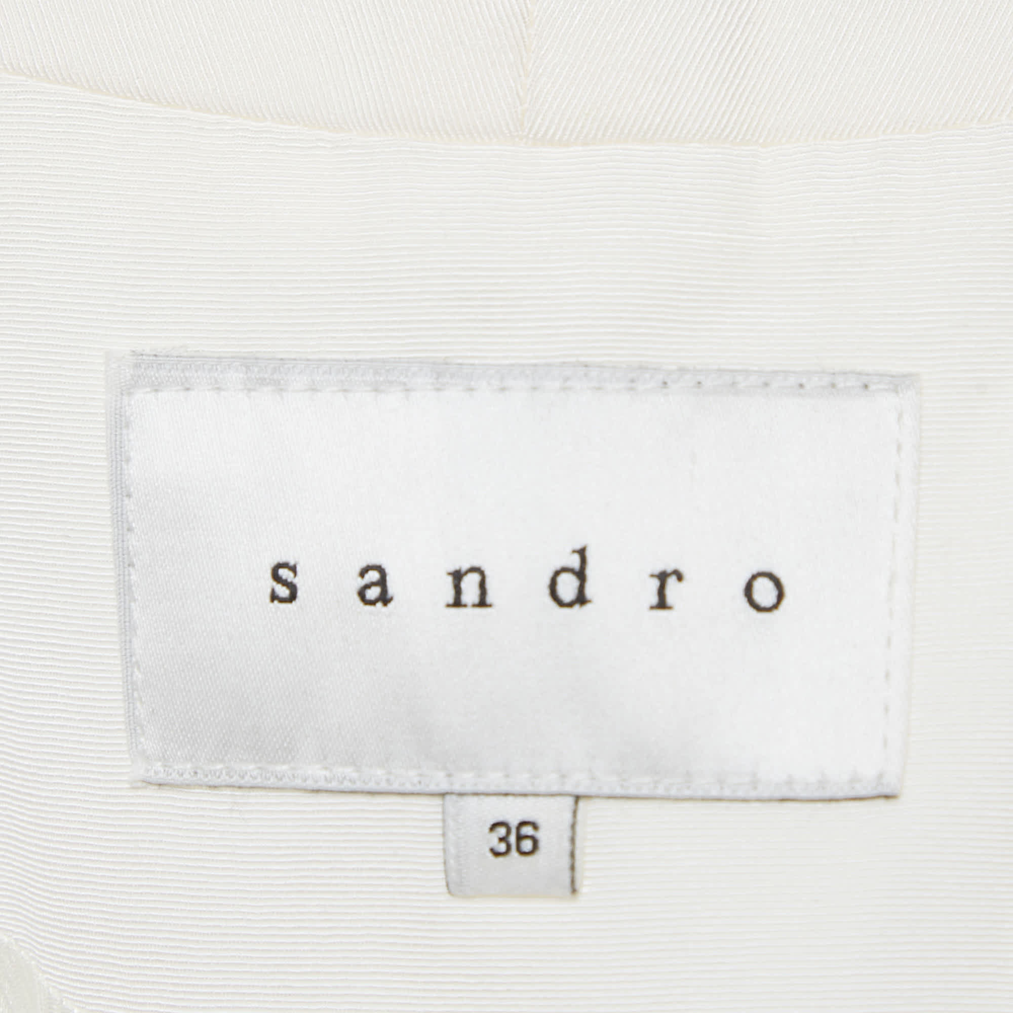 White Jacquard Shawl Collar Jacket