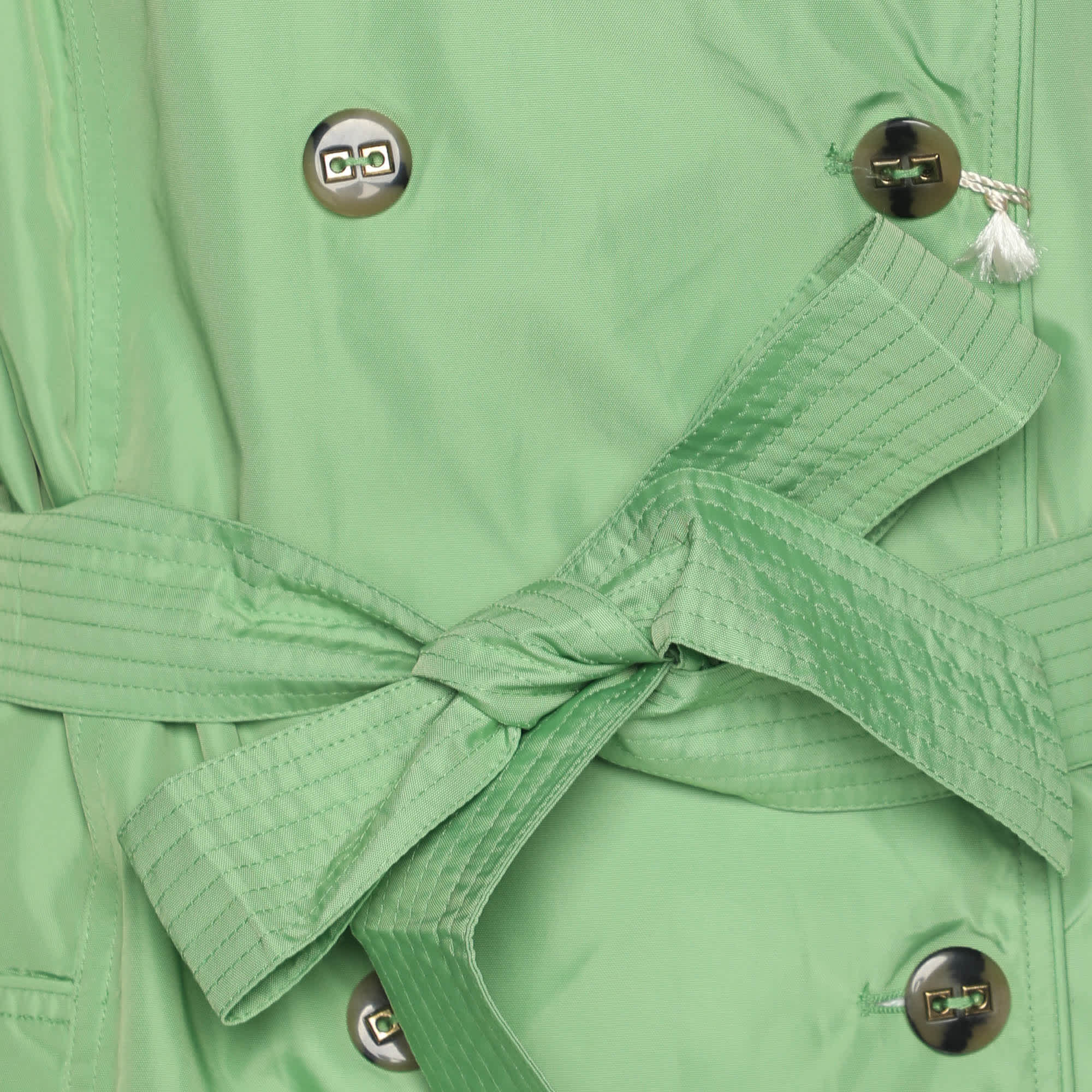Marina Rinaldi Green Nylon Belted Jacket