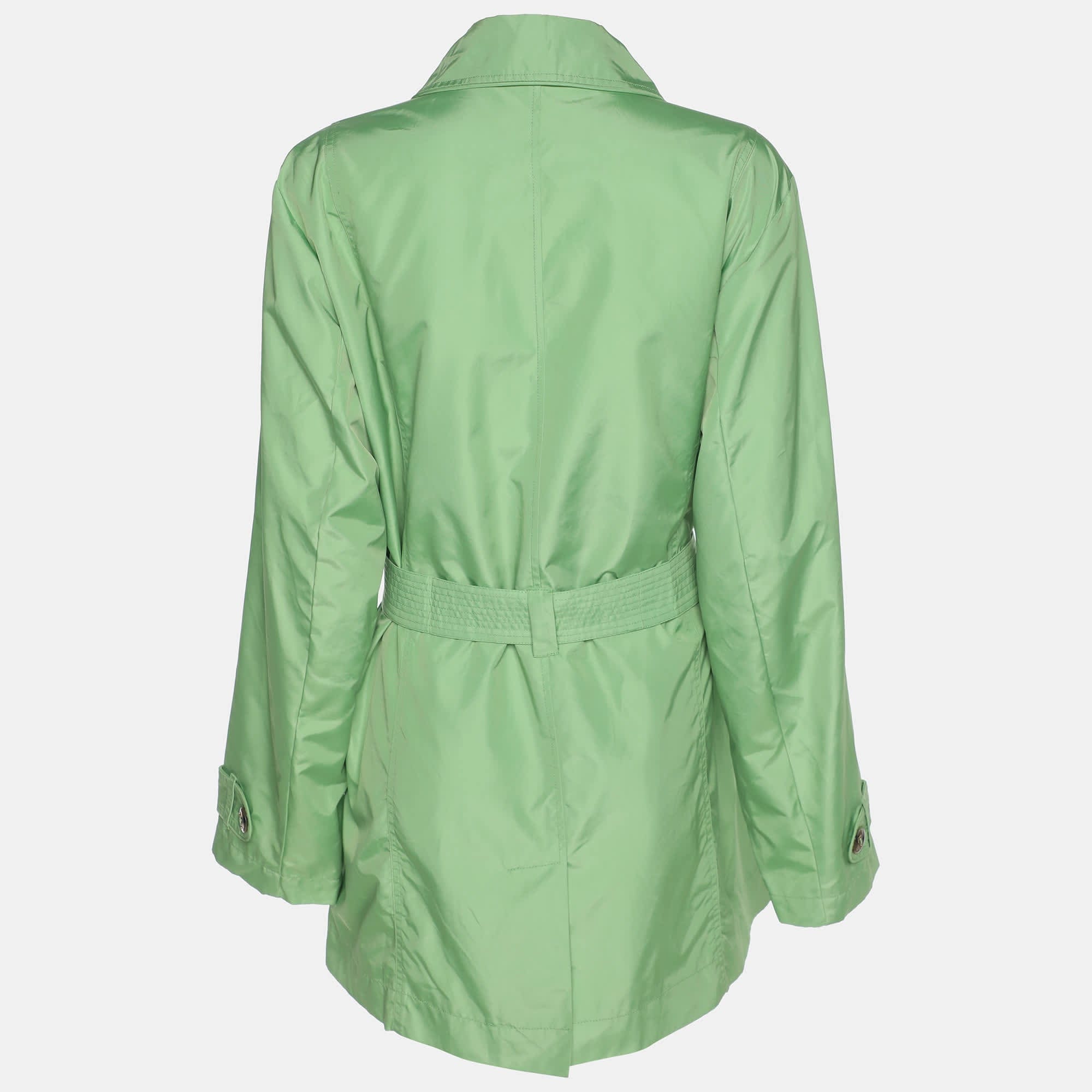 Marina Rinaldi Green Nylon Belted Jacket